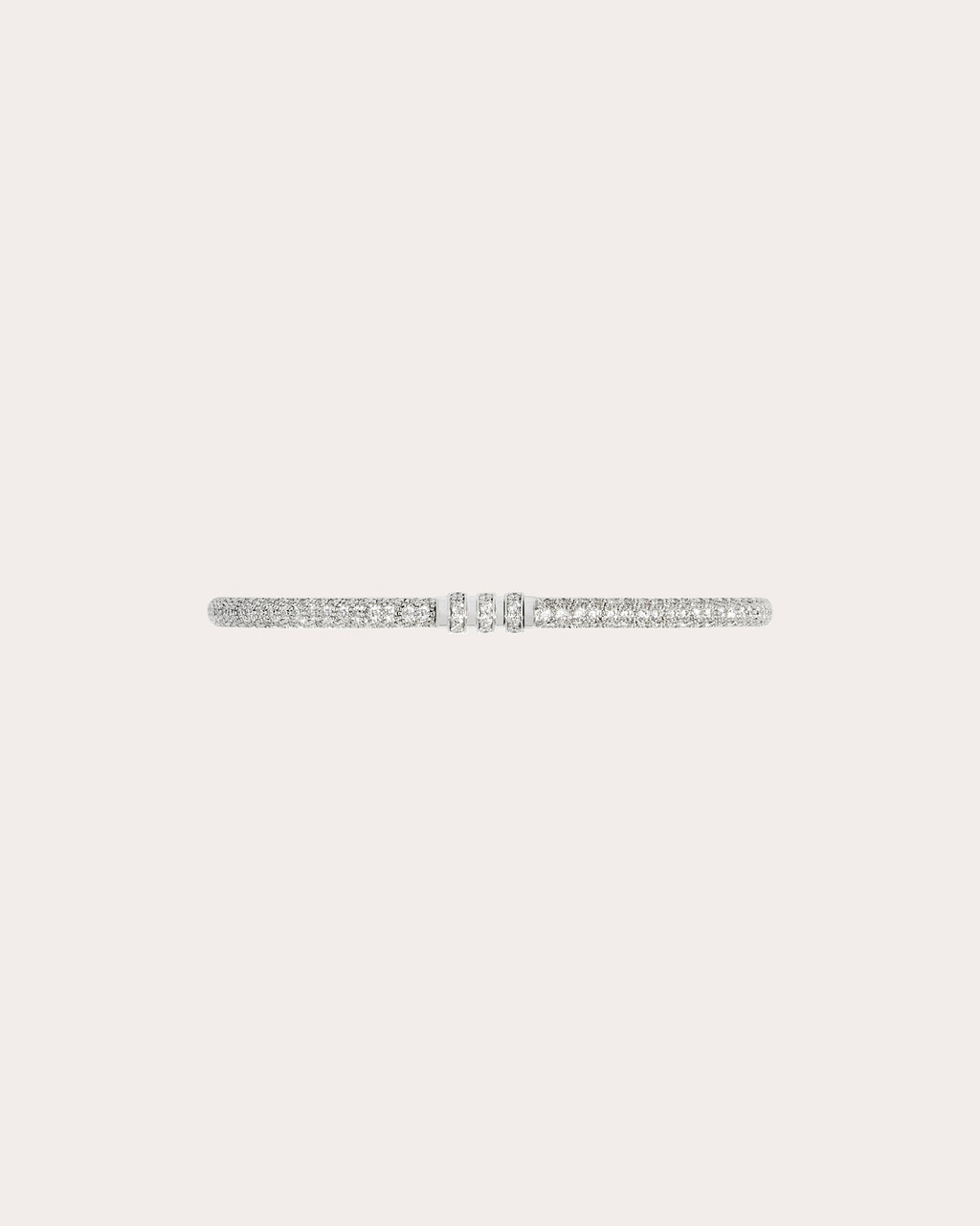 Diamond & 18k White Gold Reptile Bangle