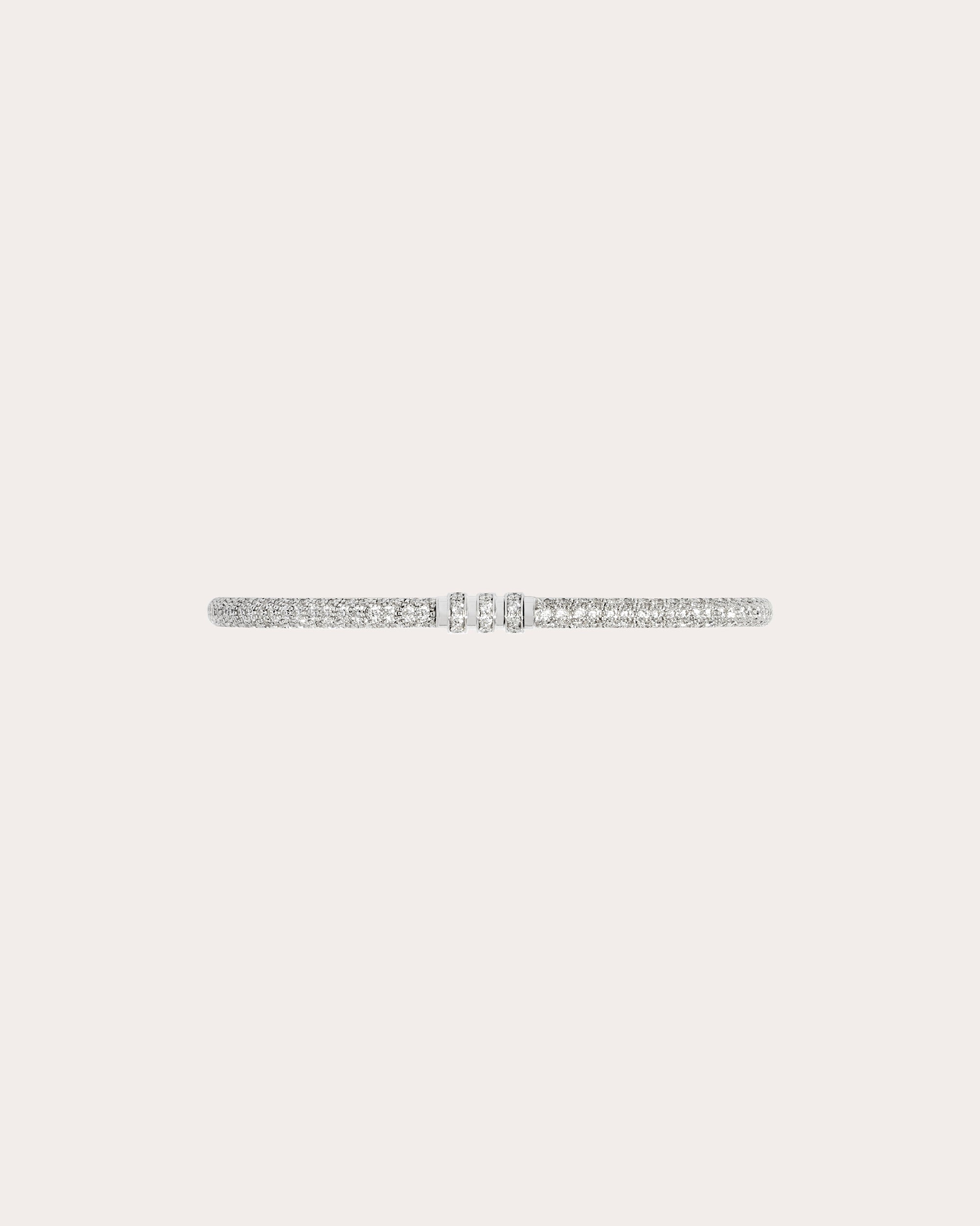 Diamond & 18k White Gold Reptile Bangle