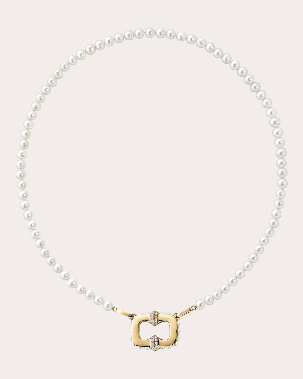Pearl & Diamond Plastron Pendant Necklace
