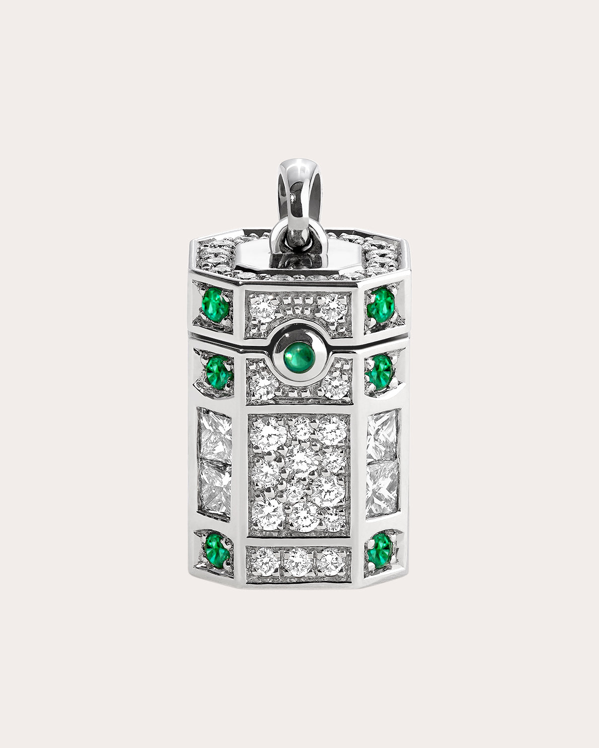 Emerald & Diamond Rise Pendant Necklace