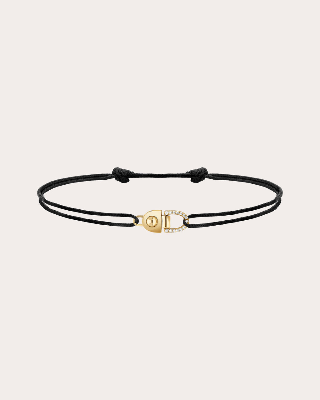 Diamond & 18k Gold Small Rivet Cord Bracelet