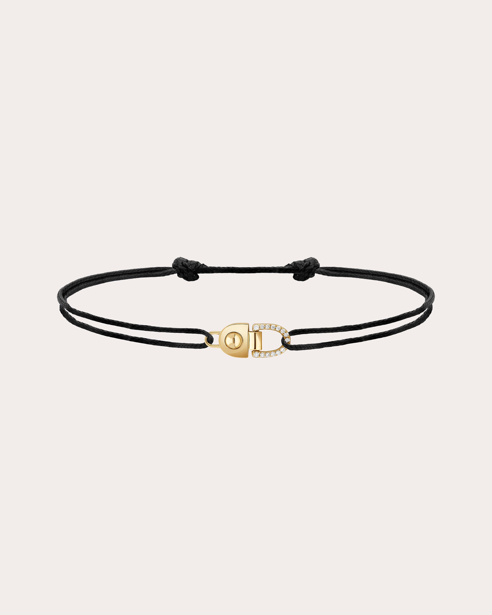 Diamond & 18k Gold Small Rivet Cord Bracelet
