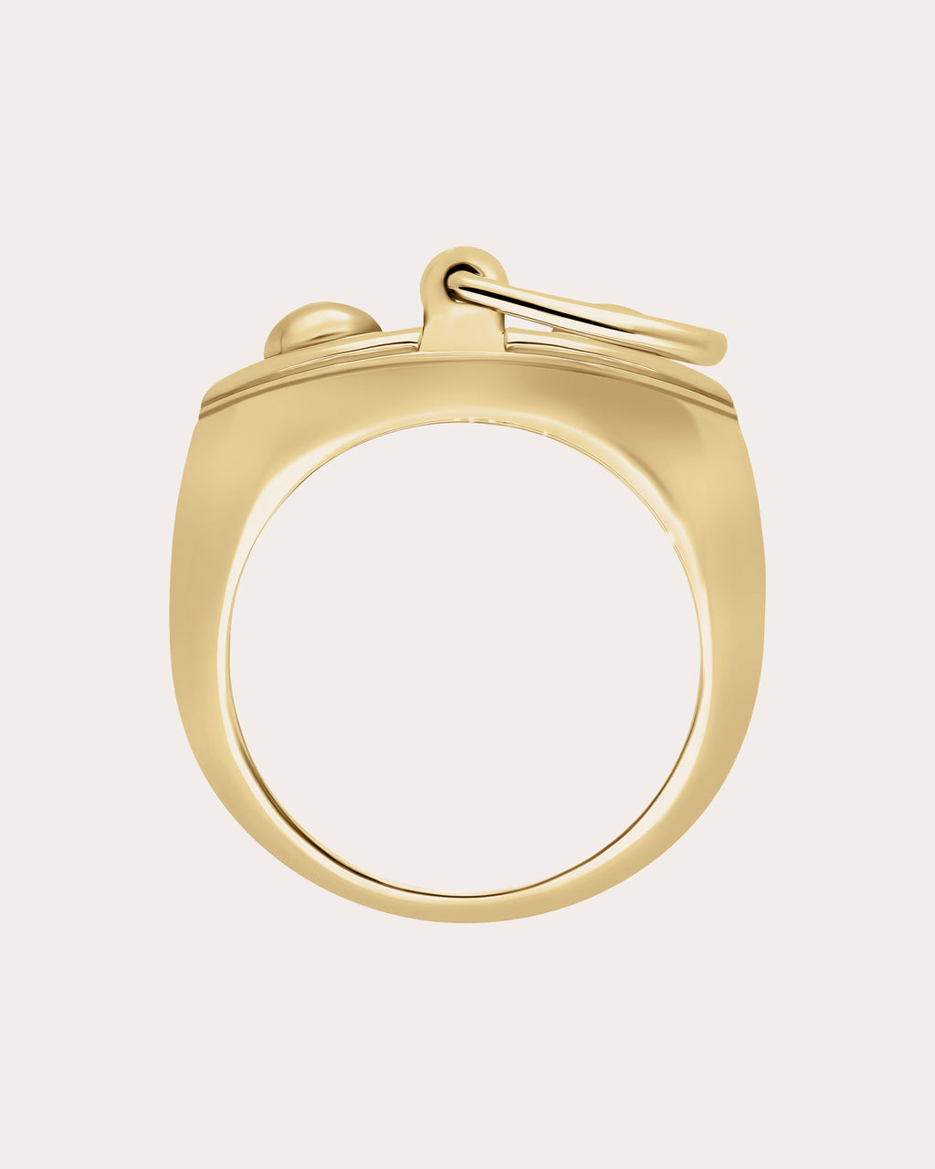 14k Gold Small Rivet Signet Ring