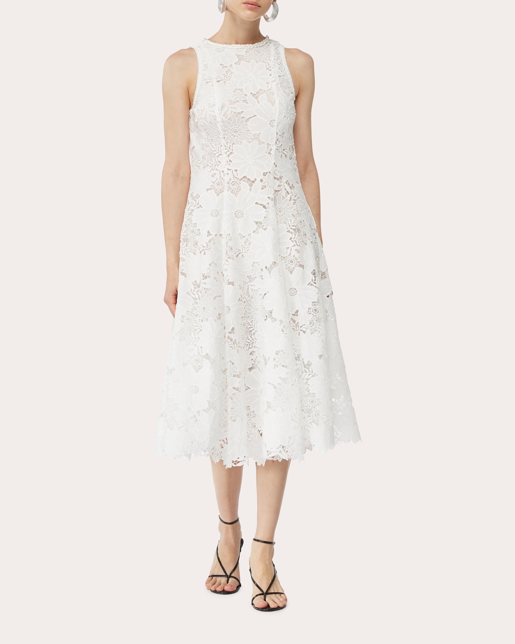 Farah Lace Fit & Flare Midi Dress