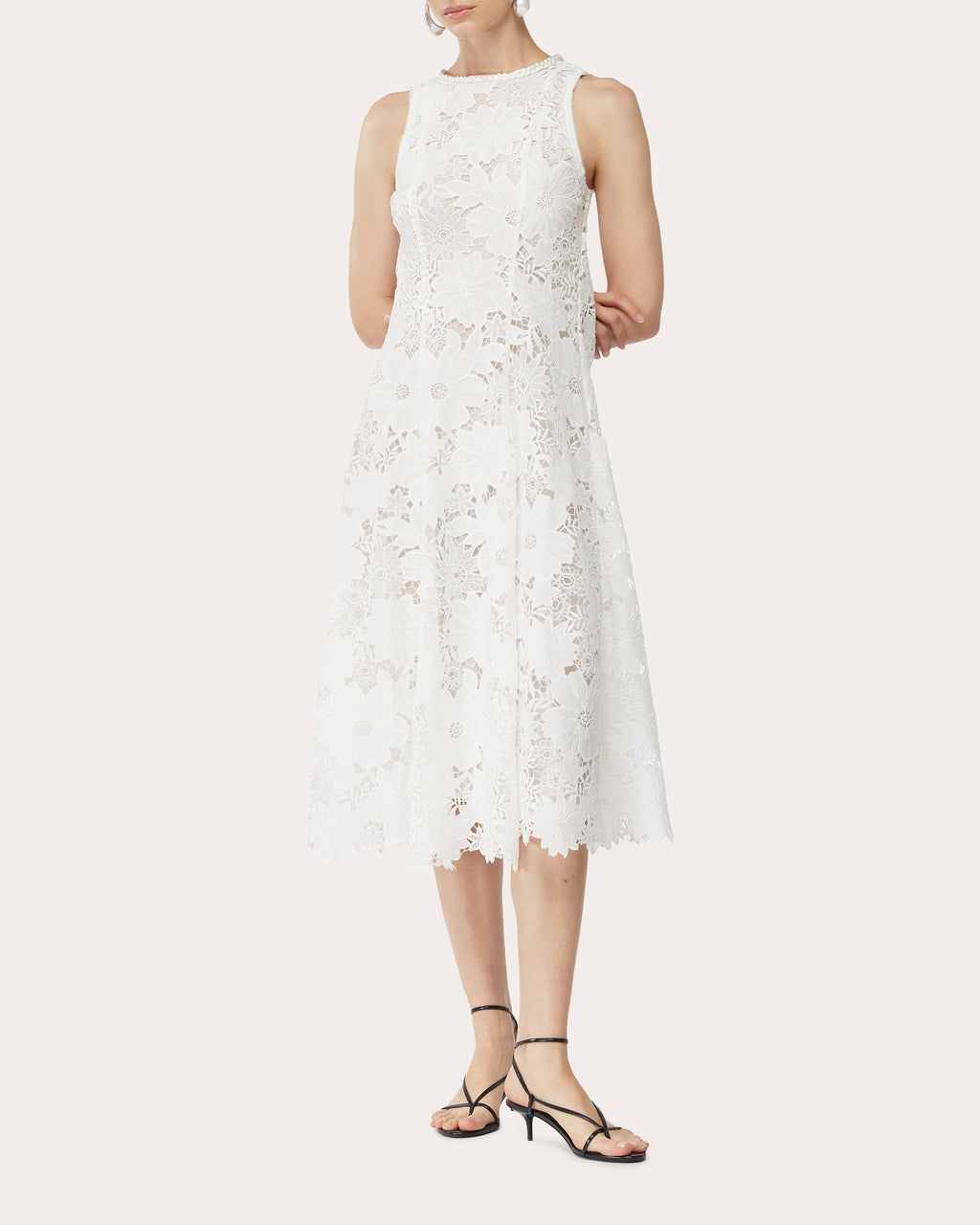 Farah Lace Fit & Flare Midi Dress