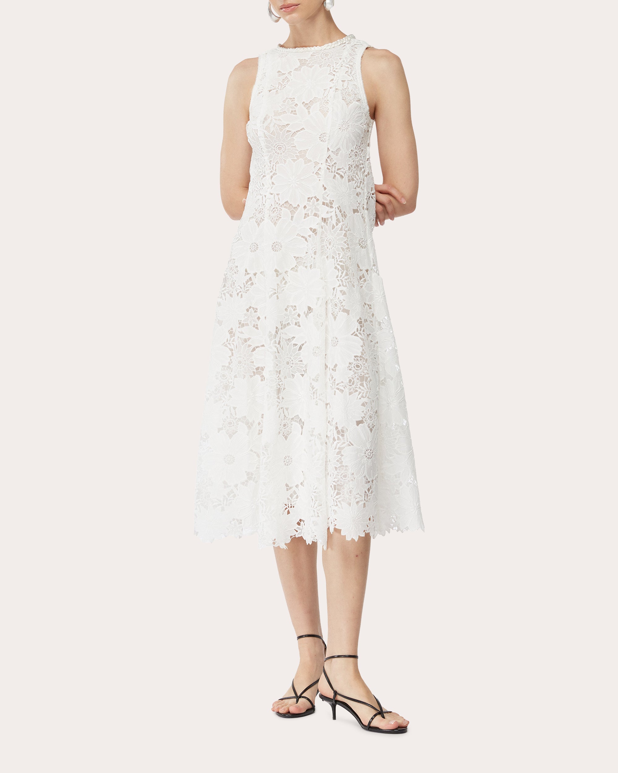 Farah Lace Fit & Flare Midi Dress