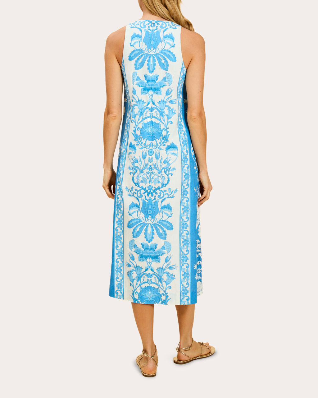 Farfalle Floral Cotton Column Midi Dress