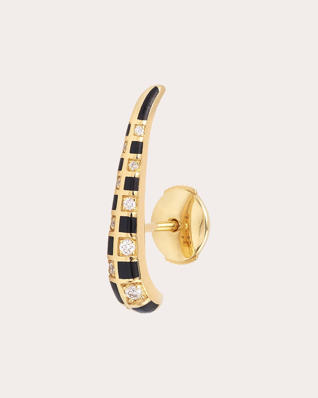 Diamond & 18k Gold Illusion Stud Earring