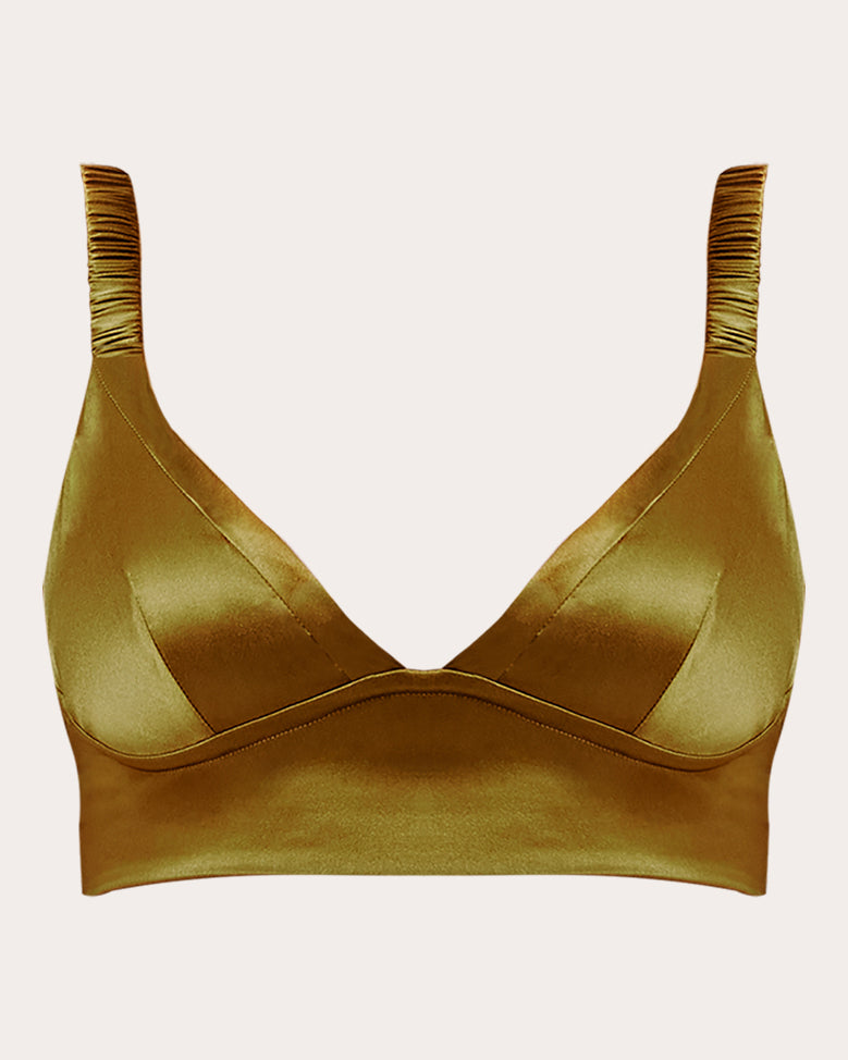 Fiamma Silk Charmeuse Ruched Bralette