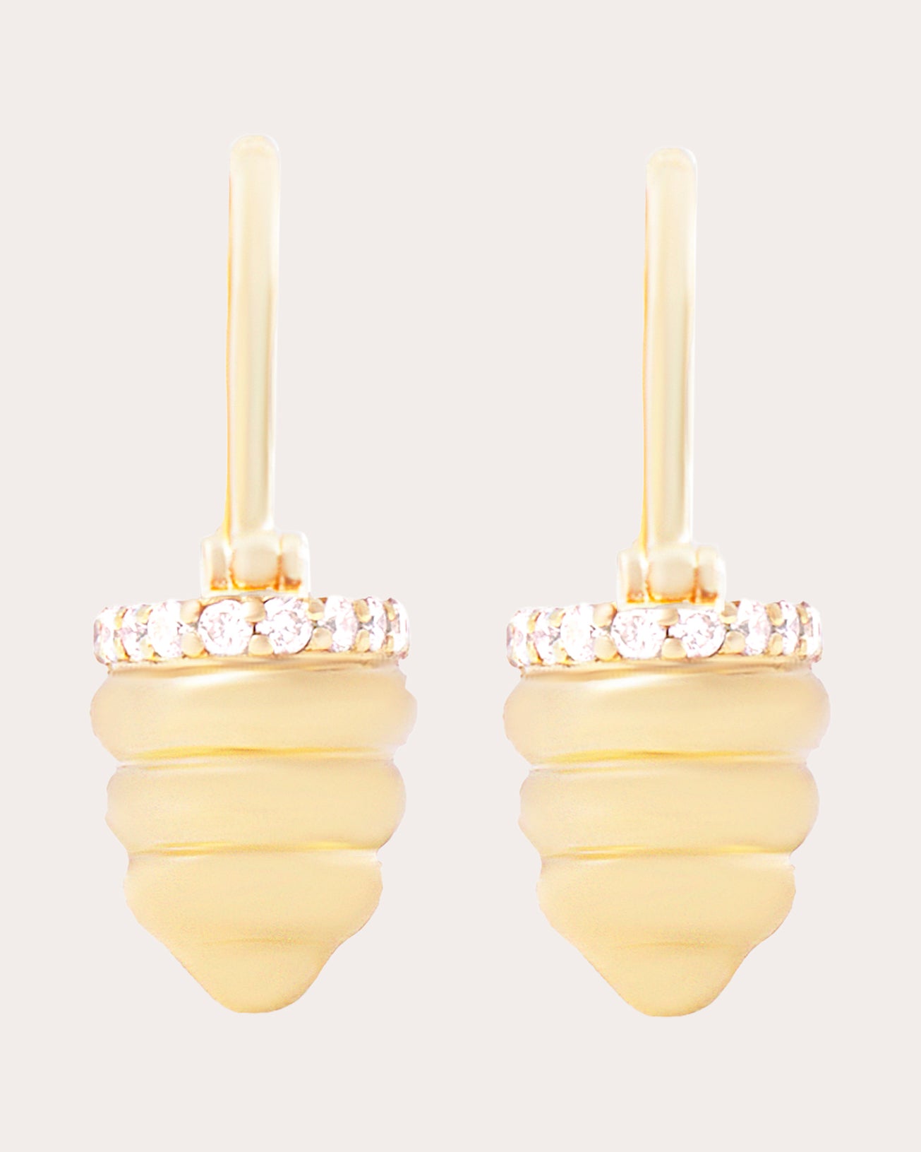 Diamond & 14k Gold Found Cap Drop Earrings