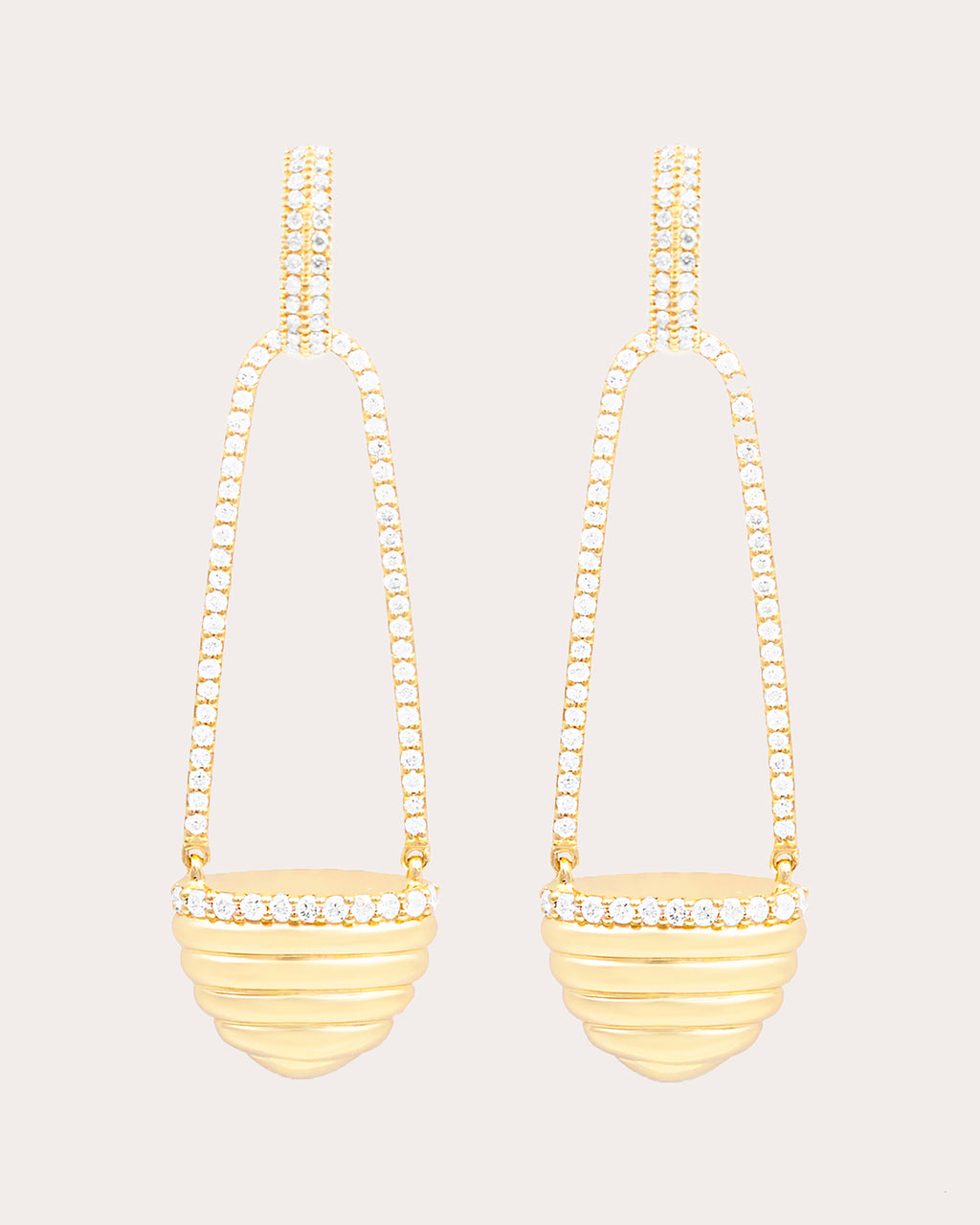 Diamond & 14k Gold Found Cap Drop Earrings