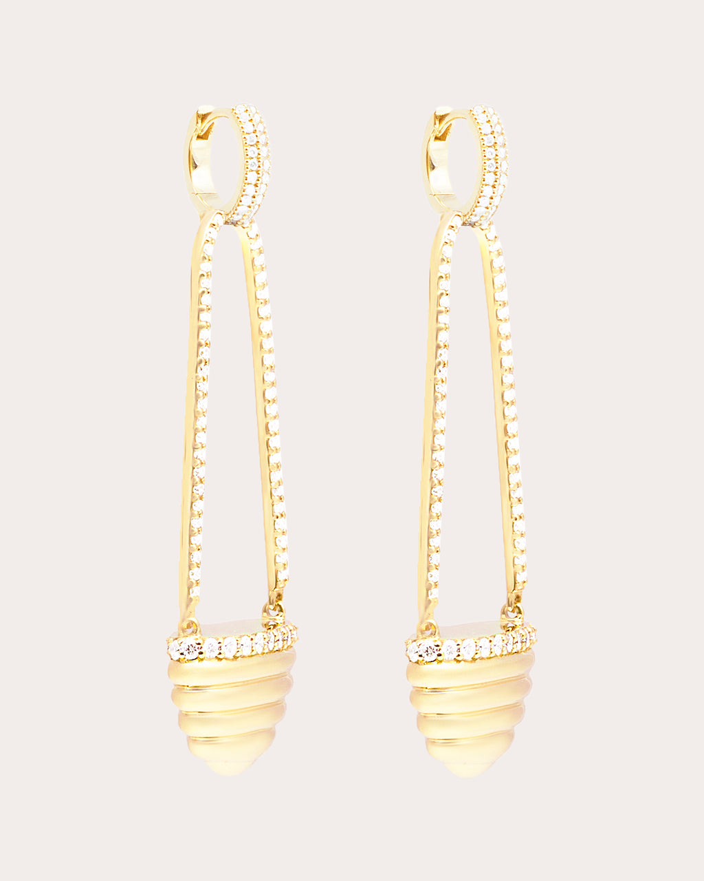 Diamond & 14k Gold Found Cap Drop Earrings