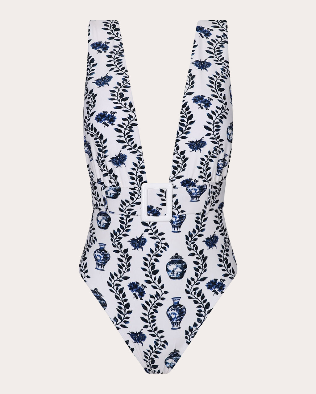 Dynastie Royale Belted Plunge One-Piece