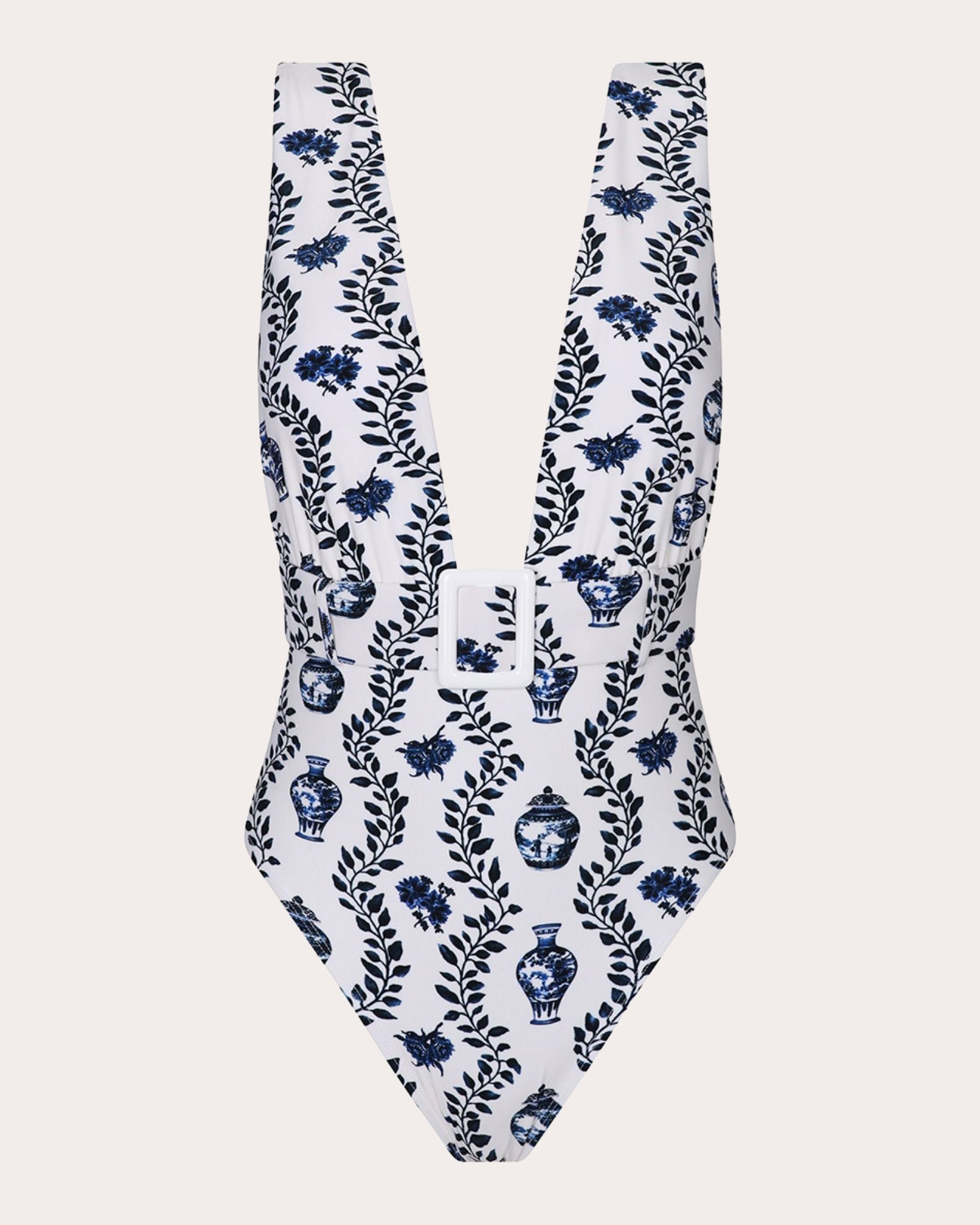 Dynastie Royale Belted Plunge One-Piece