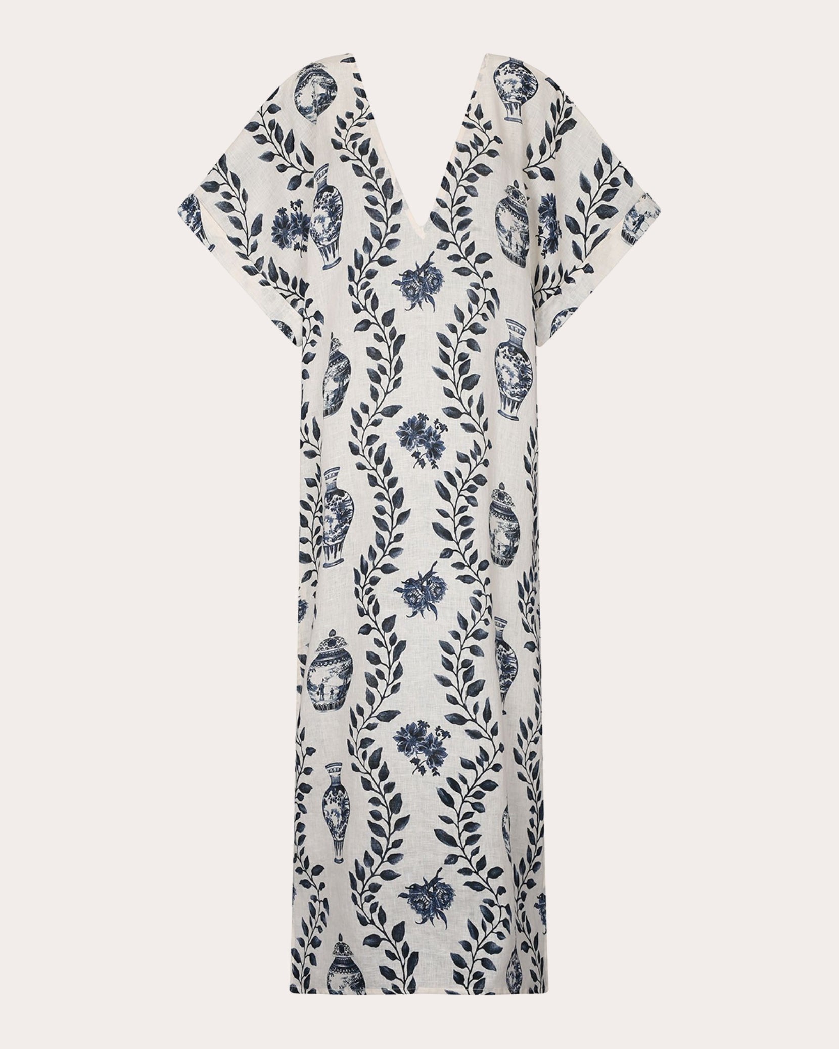 Dynastie Royale Linen V-Neck Tunic Dress