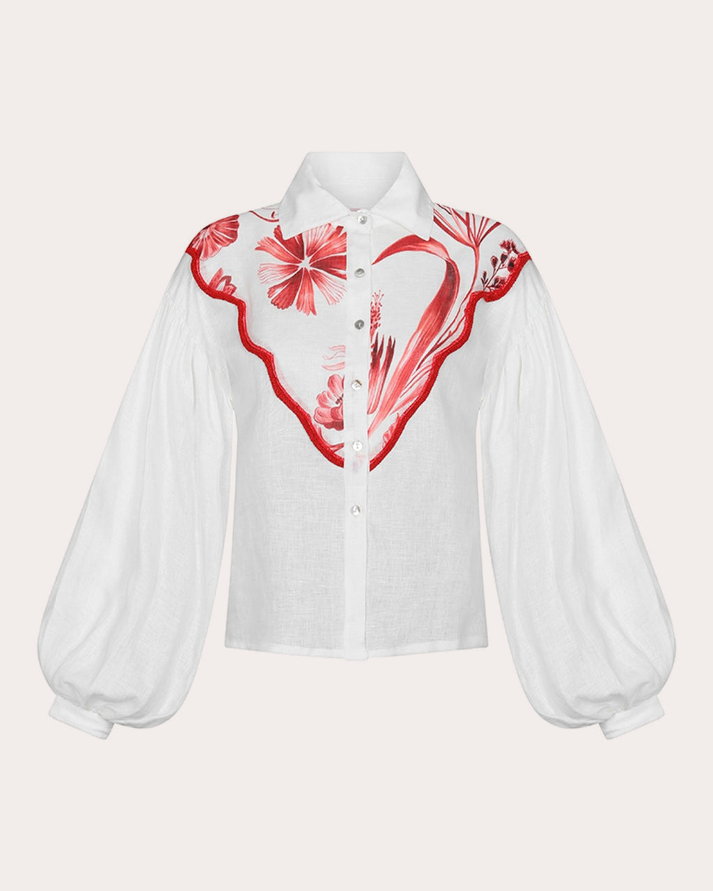 La Vie Rouge Embroidered Linen Shirt
