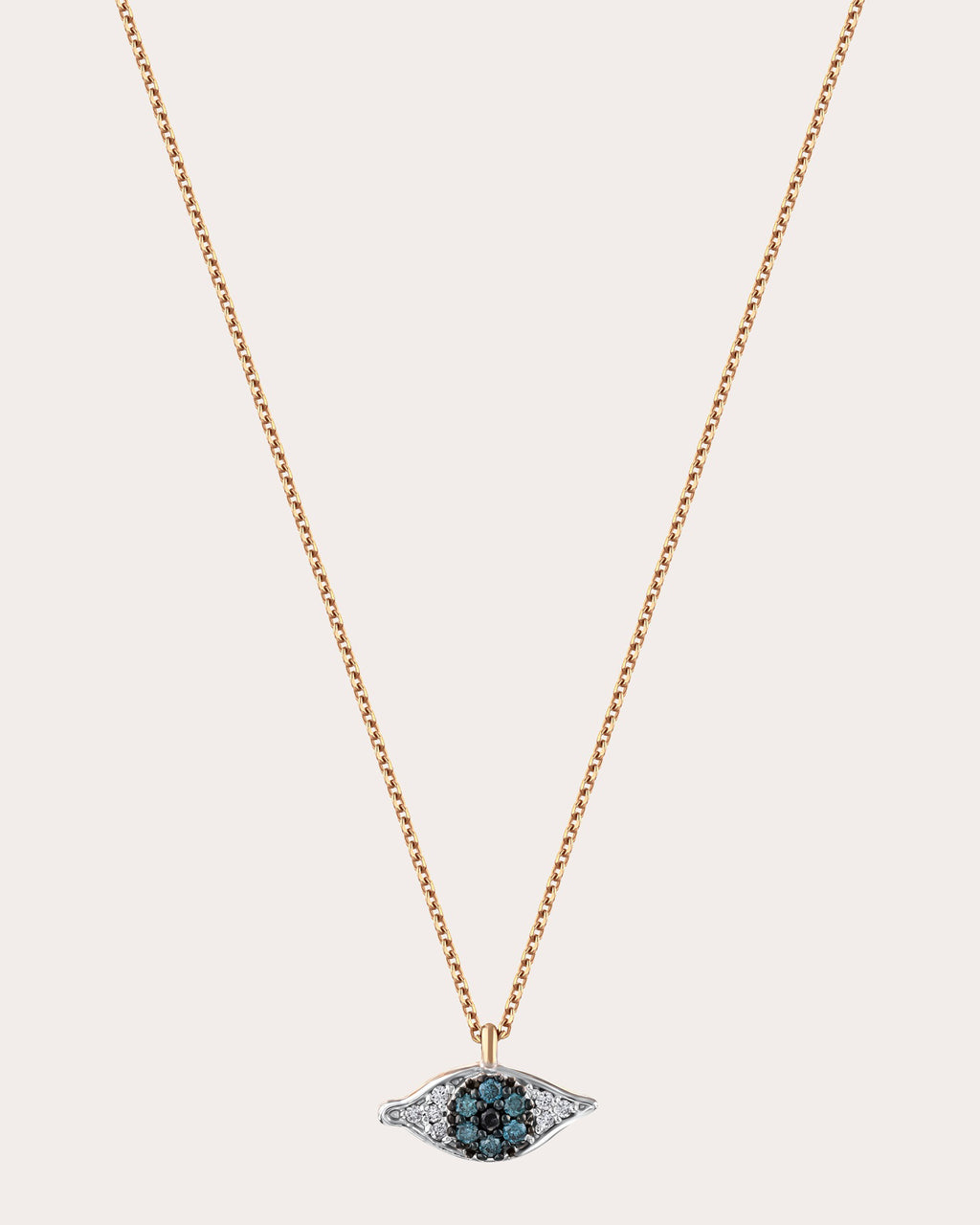 Blue Diamond Eye Light Pendant Necklace
