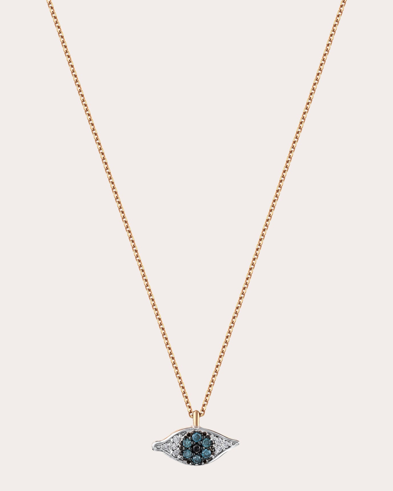 Blue Diamond Eye Light Pendant Necklace