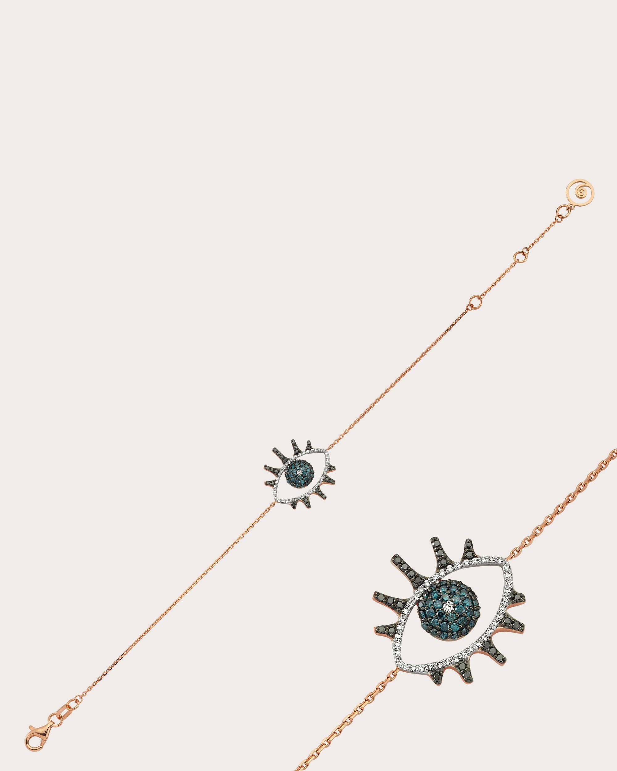Blue & Black Diamond Eye Light Bracelet