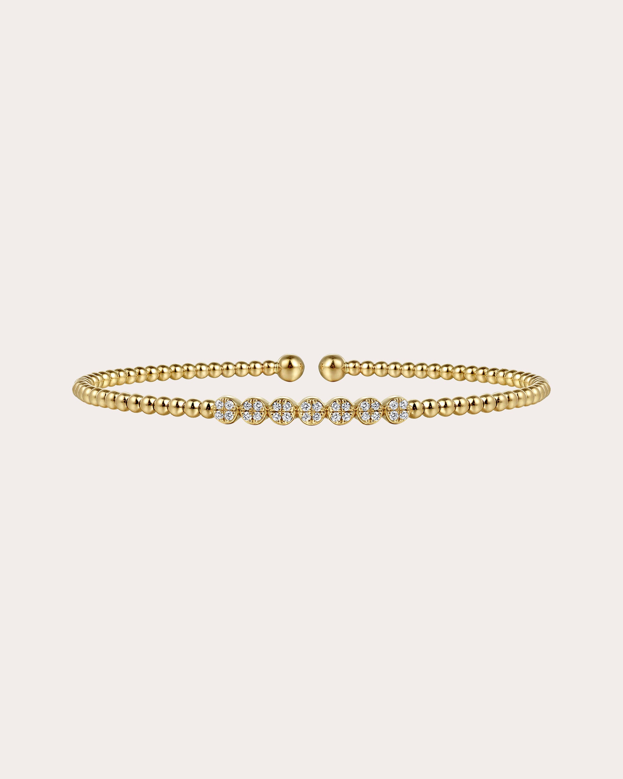 Diamond & 14k Gold Bujukan Beaded Cluster Cuff