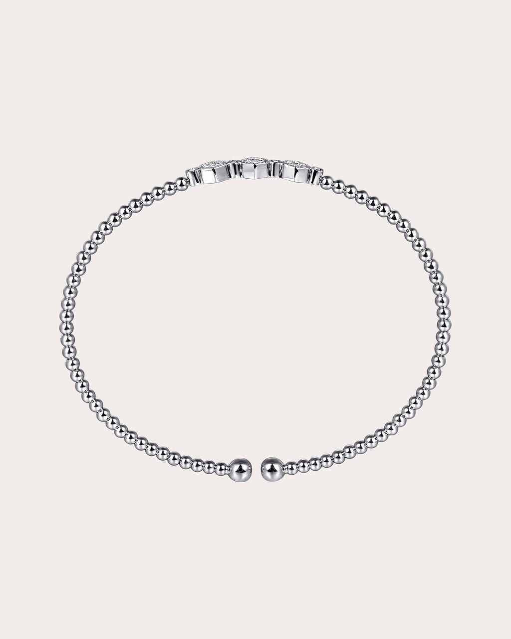 Diamond & 14k White Gold Bujukan Hexagon Cuff