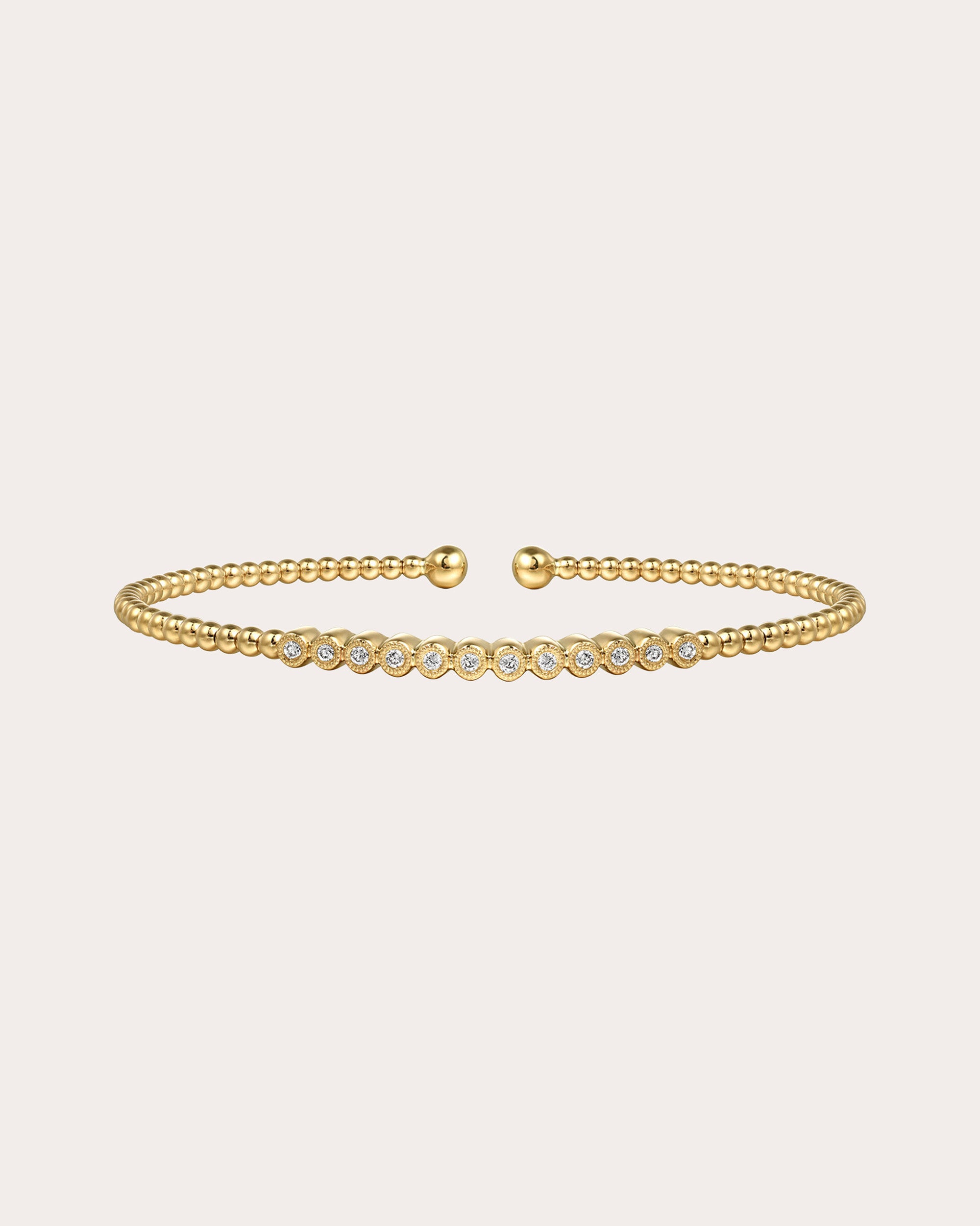 Diamond & 14k Gold Bujukan Beaded Cuff