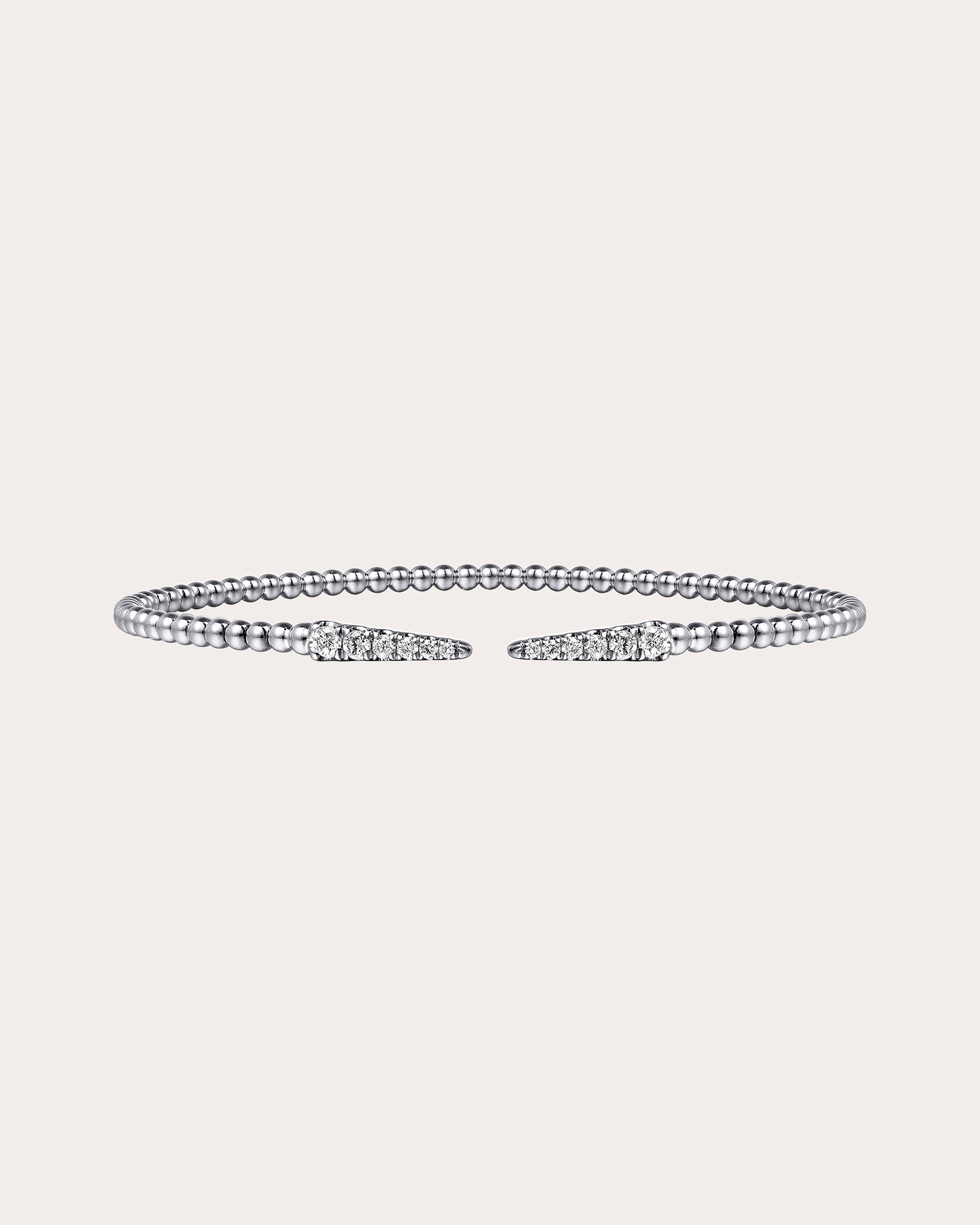 Diamond & 14k White Gold Bujukan Spikes Cuff