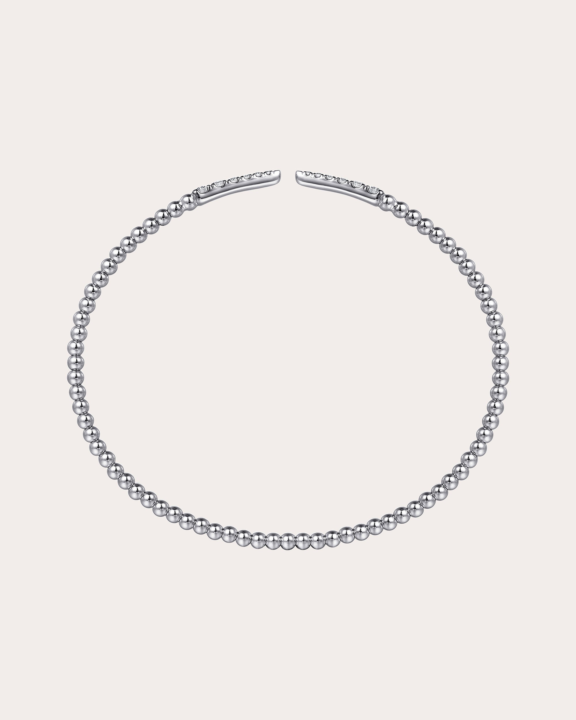 Diamond & 14k White Gold Bujukan Spikes Cuff