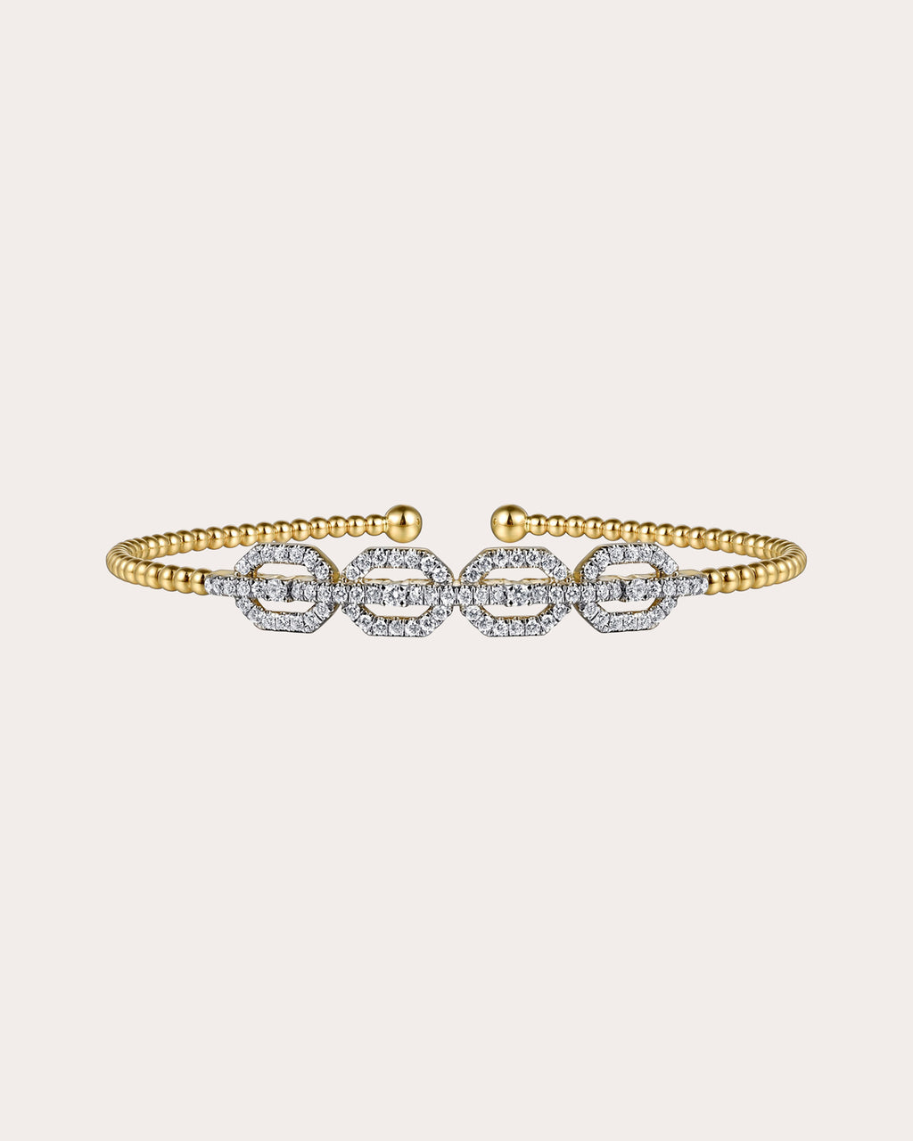 Diamond & 14k Gold Bujukan Pavé Links Cuff