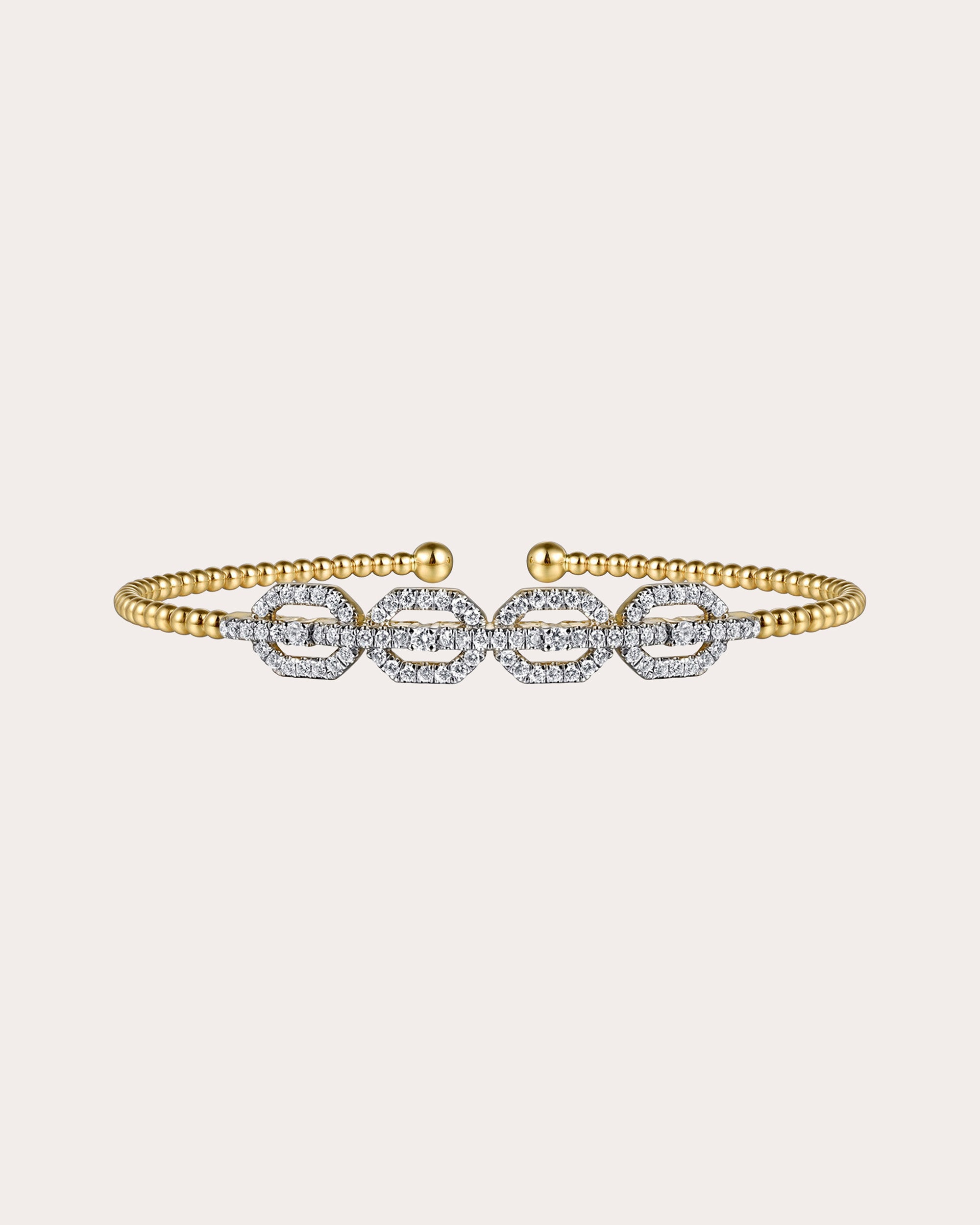 Diamond & 14k Gold Bujukan Pavé Links Cuff