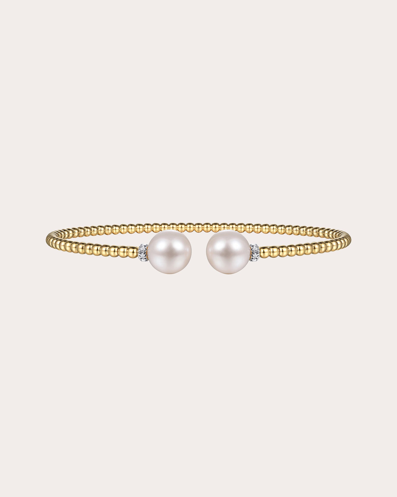 Pearl & Diamond 14k Gold Bujukan Split Cuff