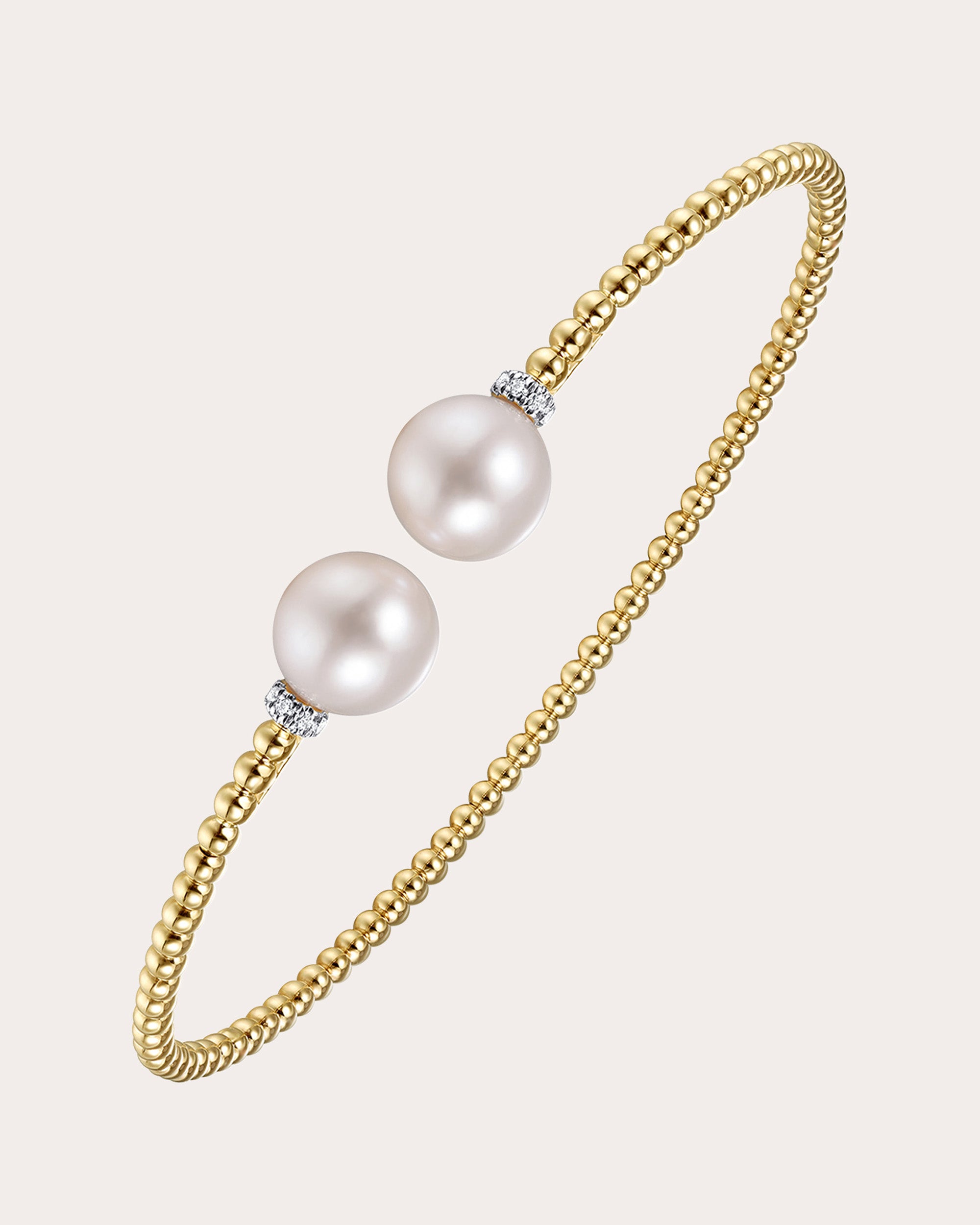 Pearl & Diamond 14k Gold Bujukan Split Cuff