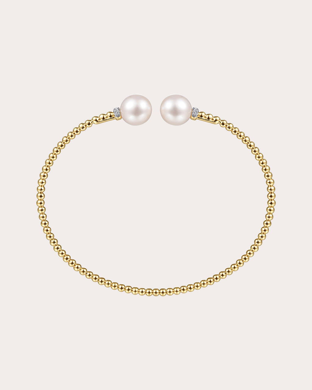 Pearl & Diamond 14k Gold Bujukan Split Cuff