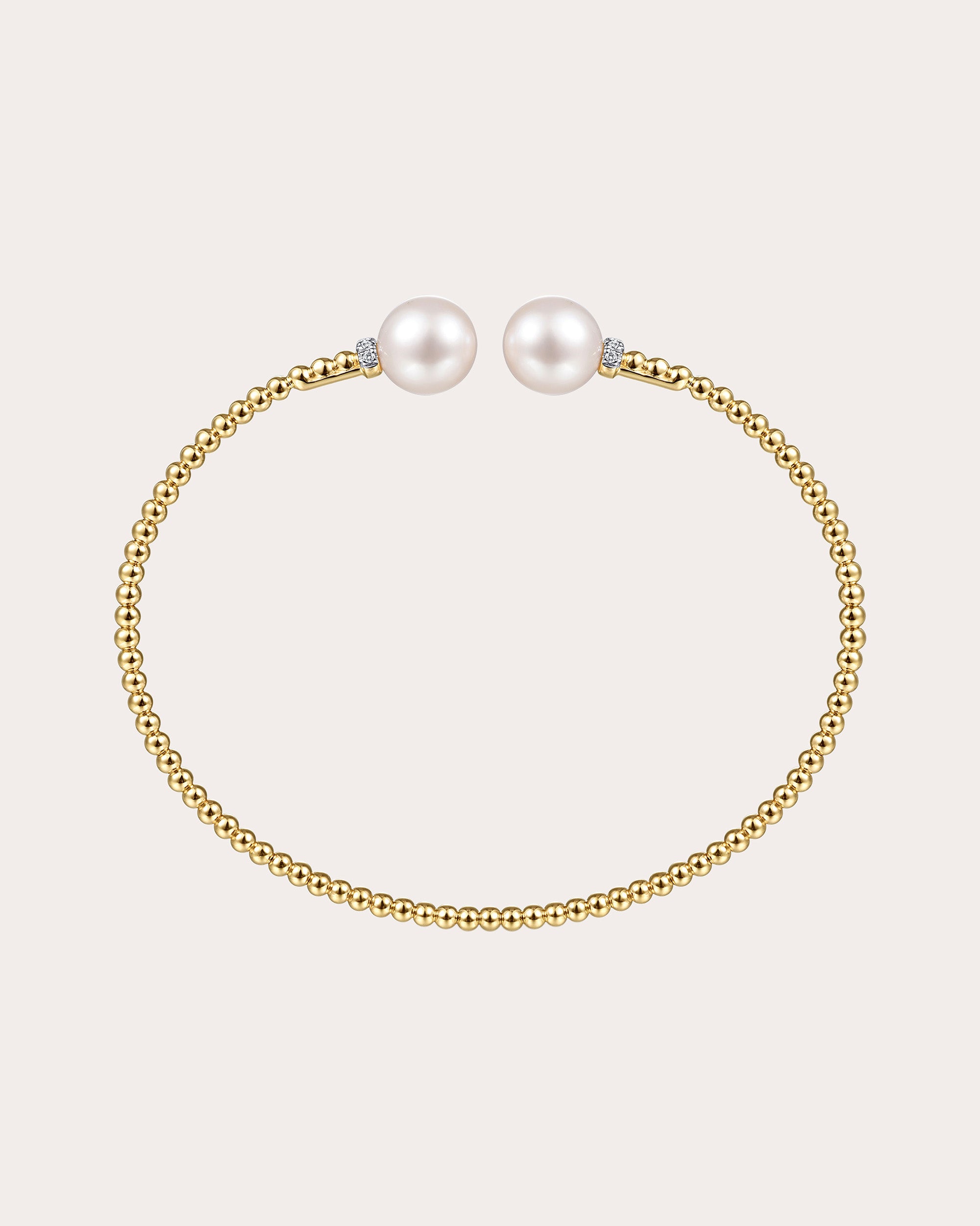 Pearl & Diamond 14k Gold Bujukan Split Cuff