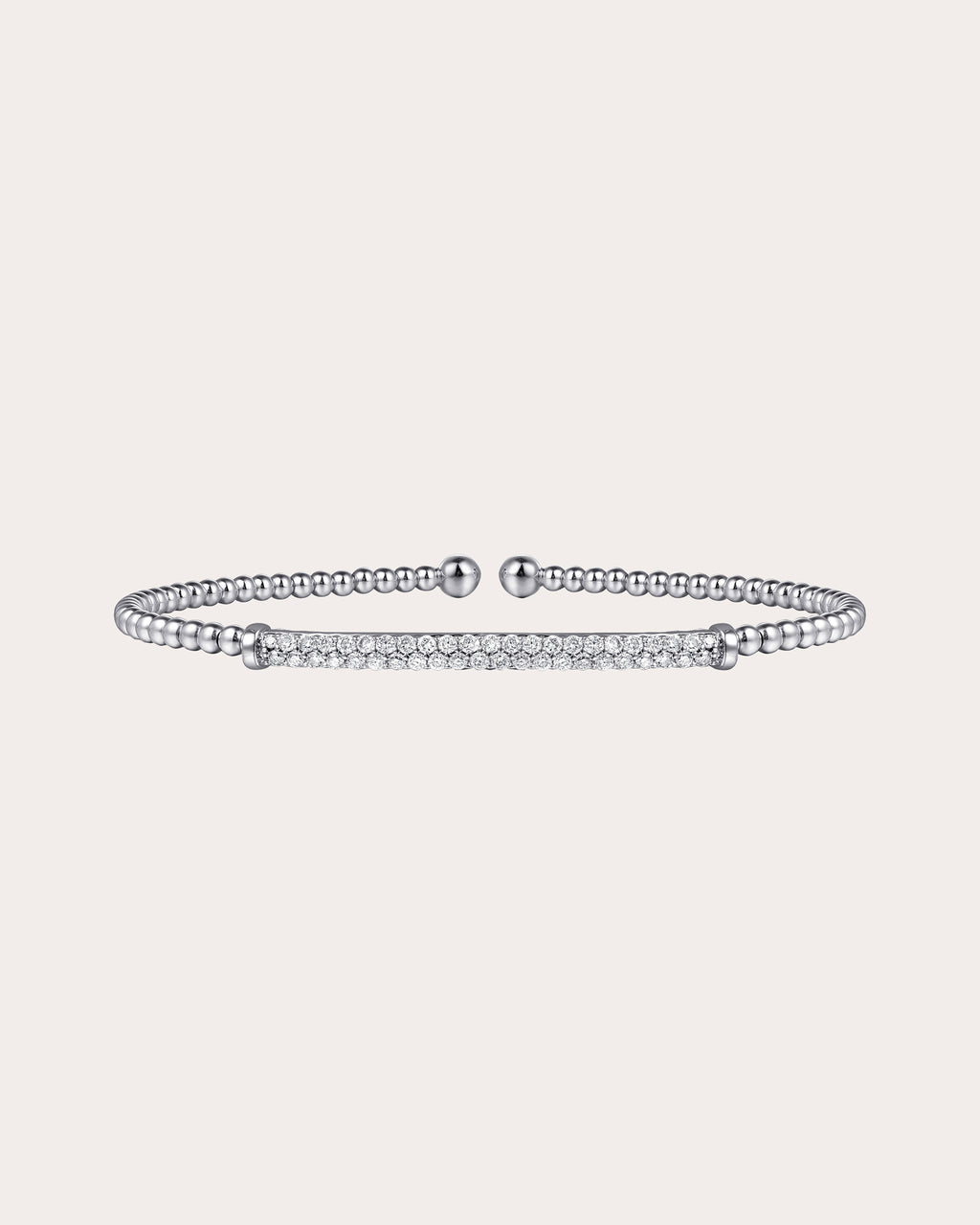 Diamond & 14k White Gold Bujukan Bar Cuff