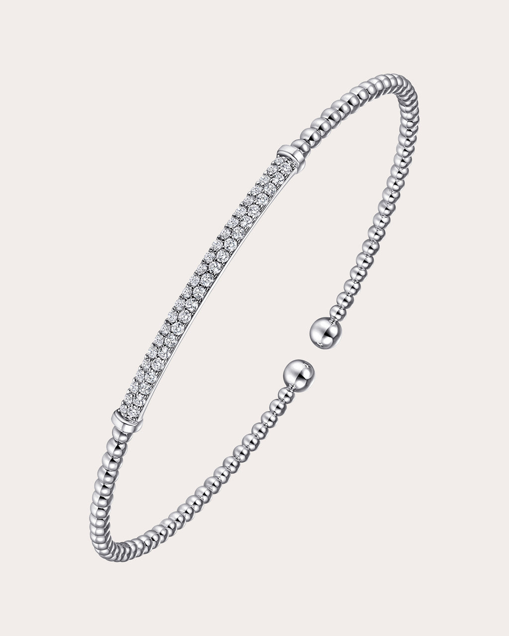 Diamond & 14k White Gold Bujukan Bar Cuff