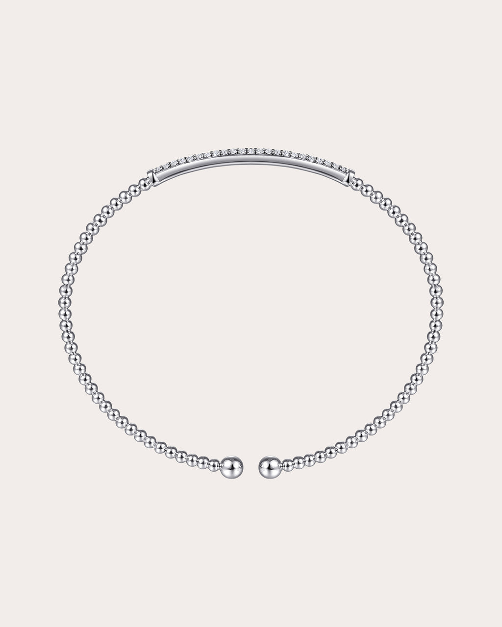 Diamond & 14k White Gold Bujukan Bar Cuff