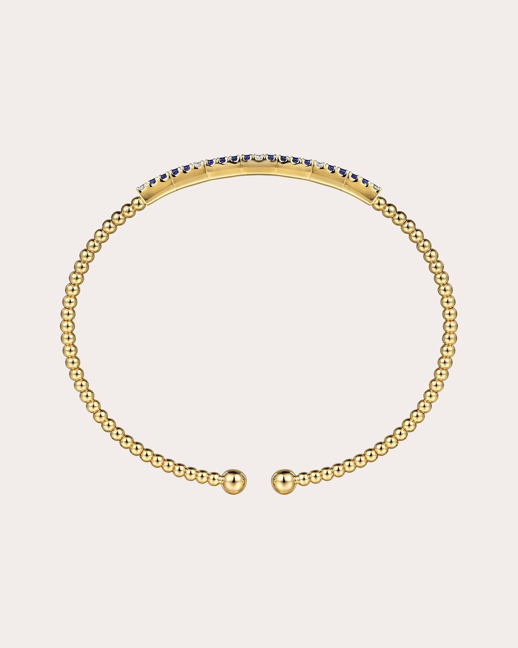 Sapphire & Diamond 14k Gold Bujukan Split Cuff