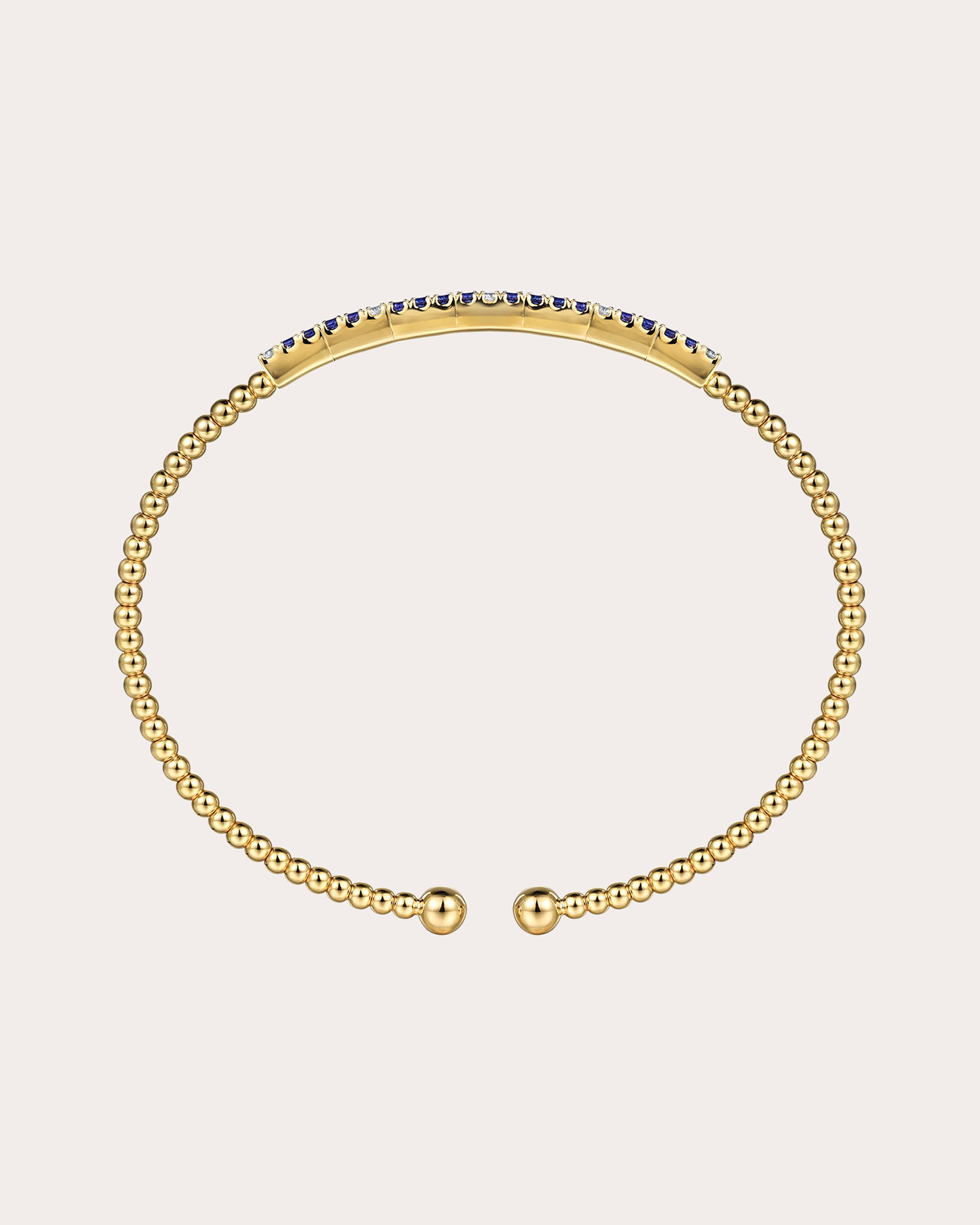 Sapphire & Diamond 14k Gold Bujukan Split Cuff