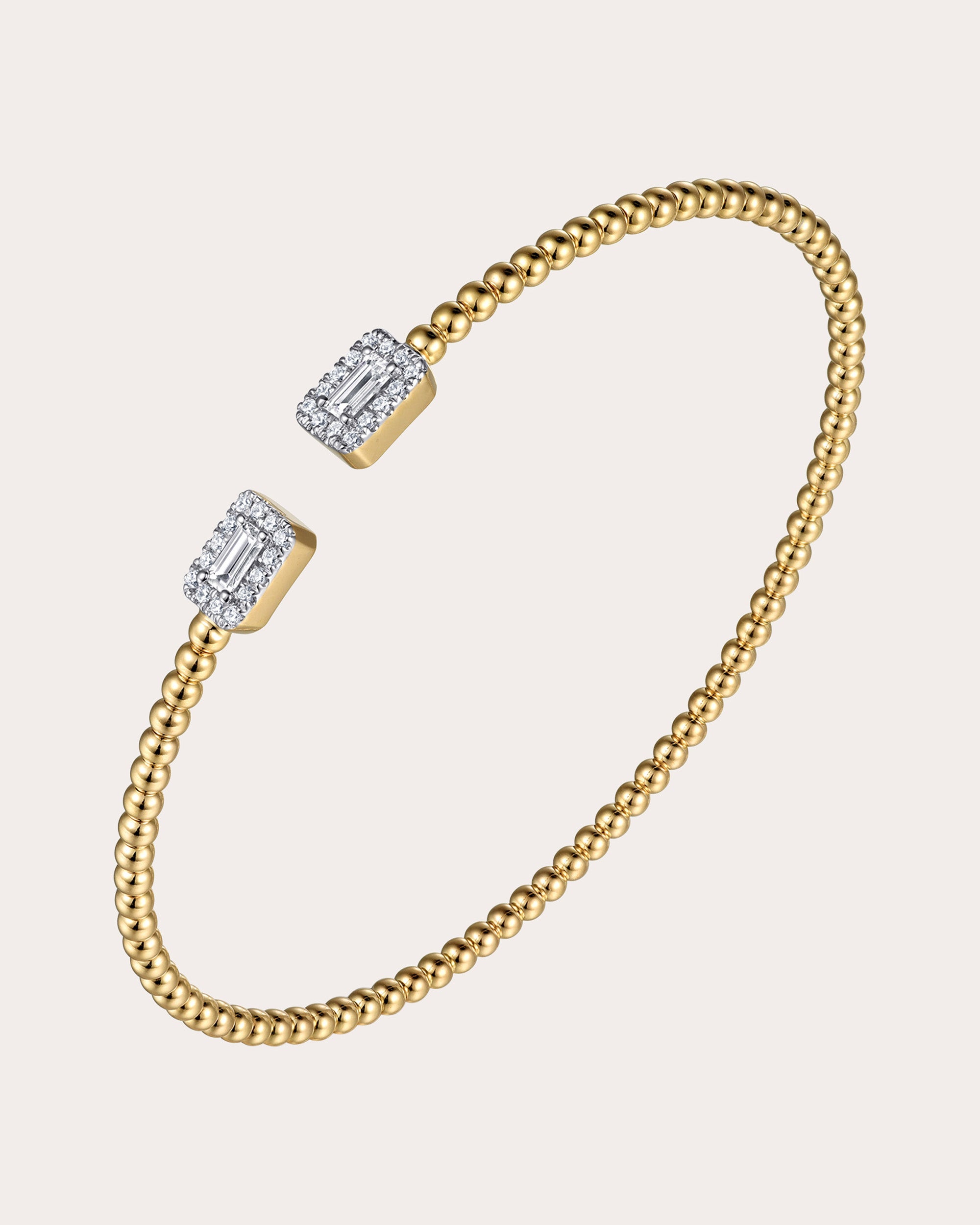 Diamond & 14k Gold Bujukan Baguette Cuff