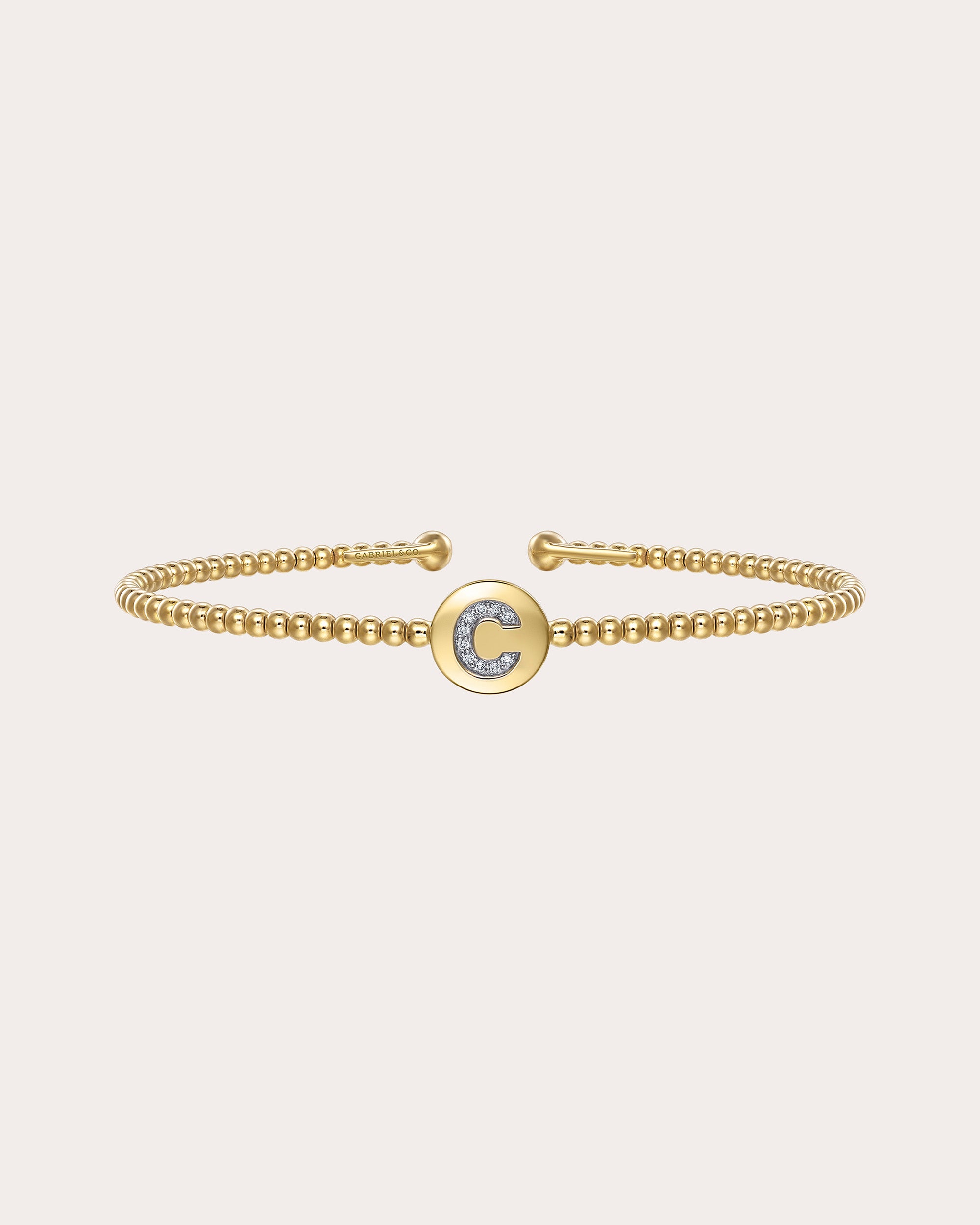Diamond & 14k Gold Bujukan C Initial Cuff