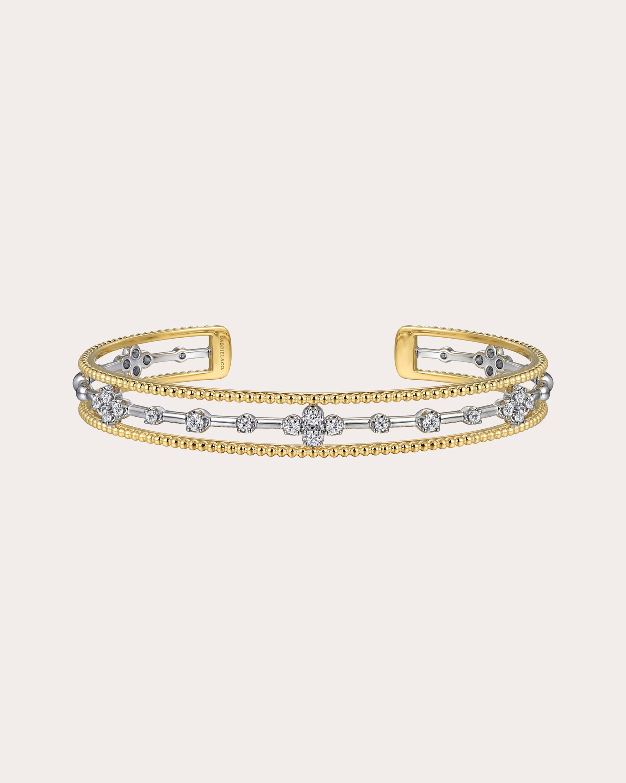 Diamond & 14k Gold Two-Tone Bujukan Channel Cuff