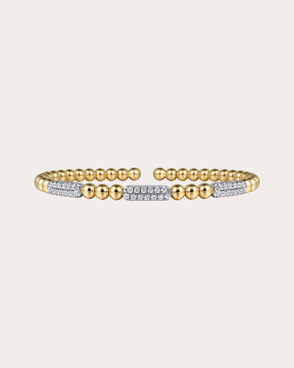 Diamond & 14k Gold Bujukan Three Station Cuff
