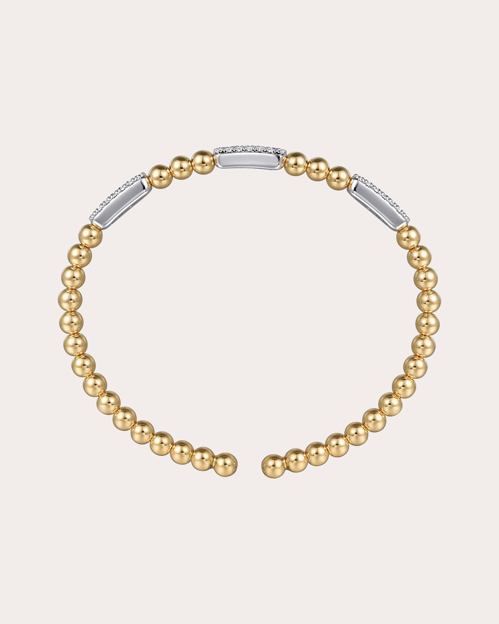 Diamond & 14k Gold Bujukan Three Station Cuff
