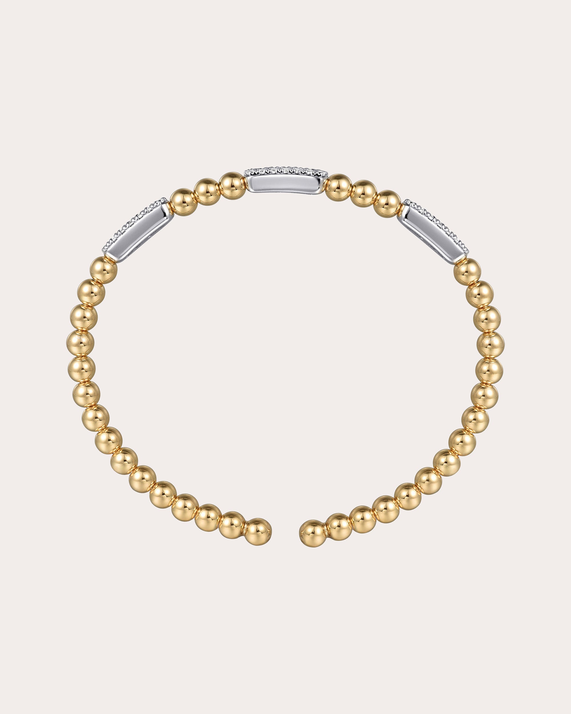 Diamond & 14k Gold Bujukan Three Station Cuff