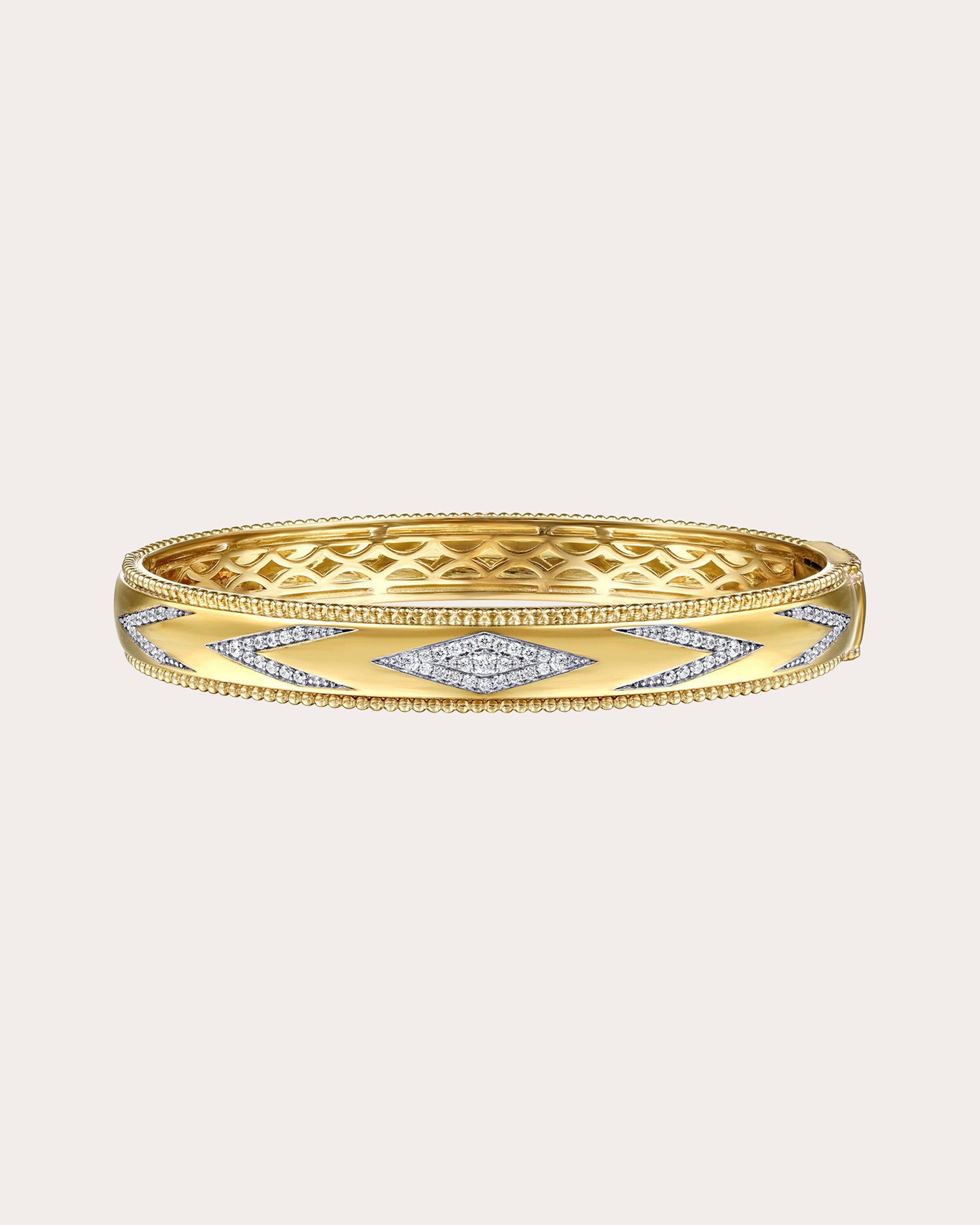 Diamond & 14k Gold Bujukan Chevron Bangle