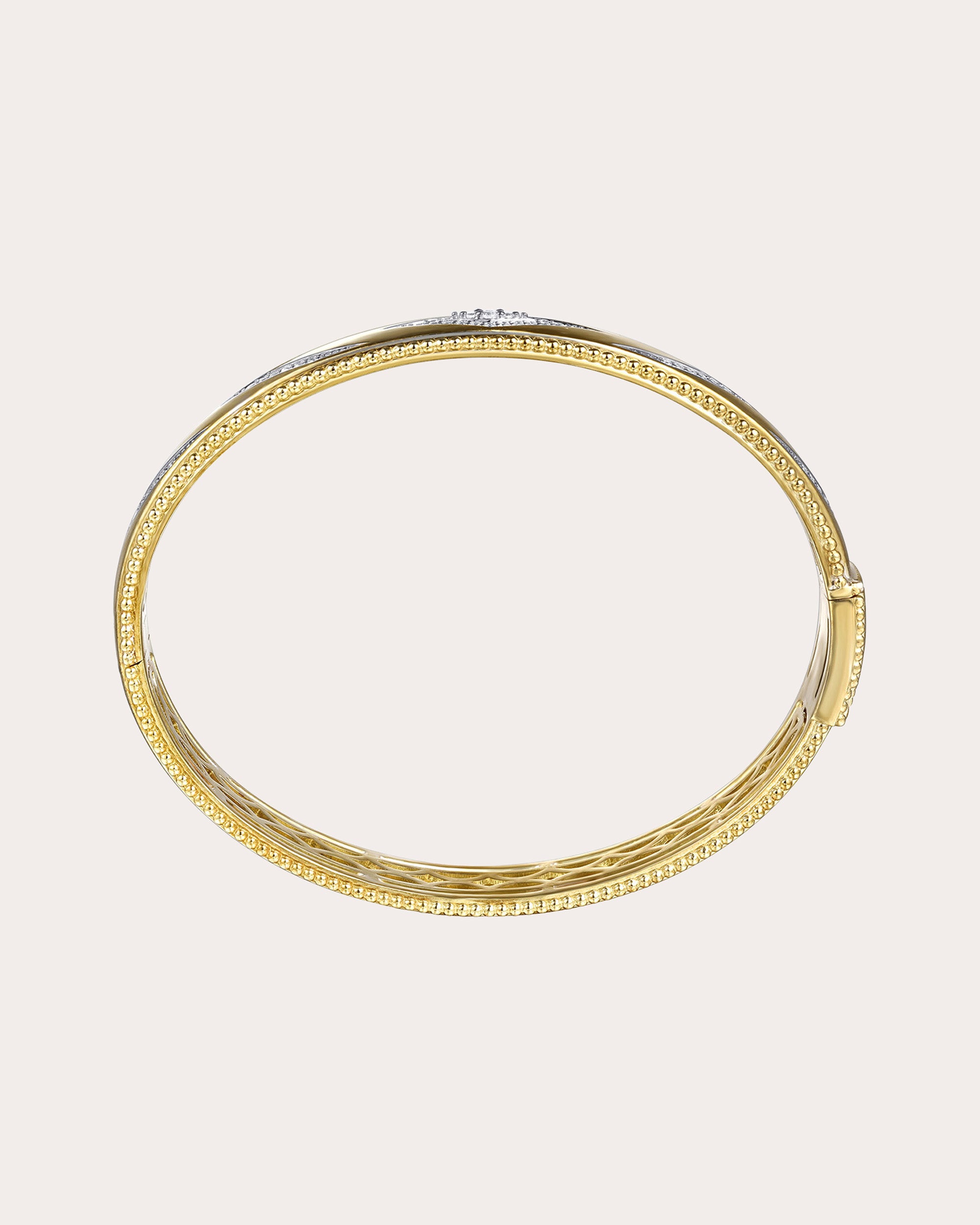 Diamond & 14k Gold Bujukan Chevron Bangle