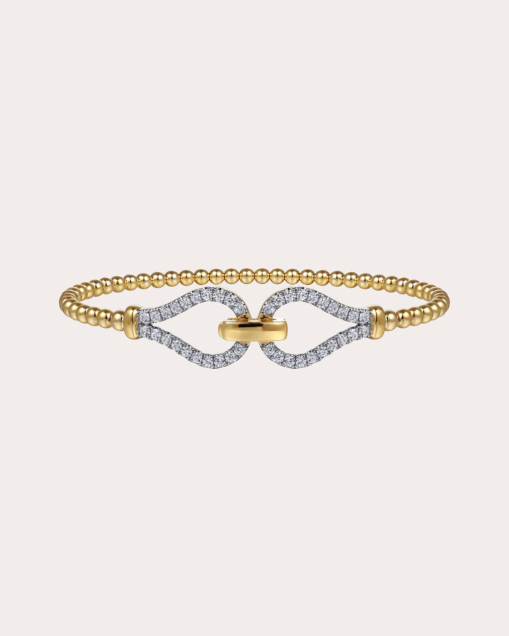 Diamond & 14k Gold Bujukan Stirrup Bangle