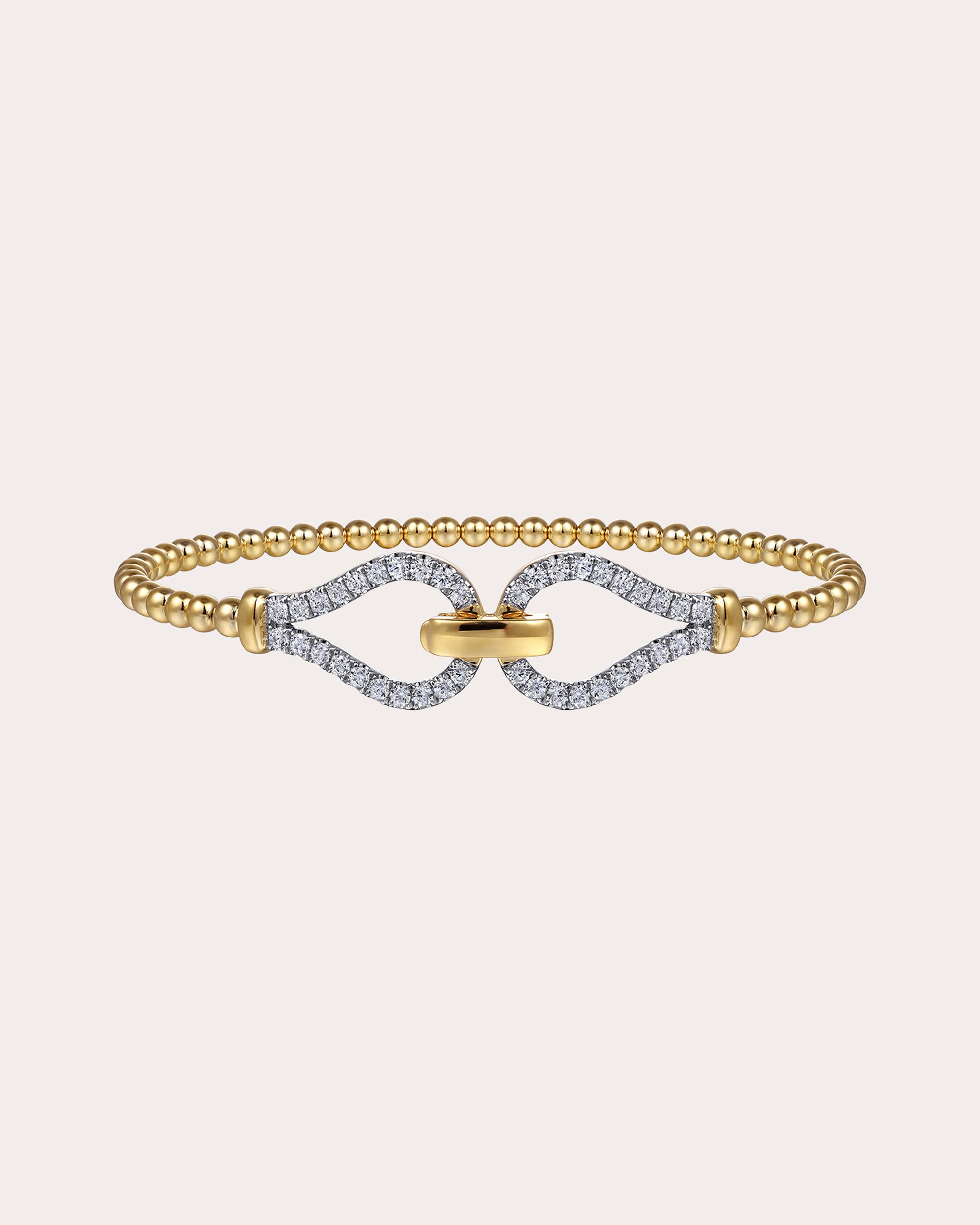 Diamond & 14k Gold Bujukan Stirrup Bangle