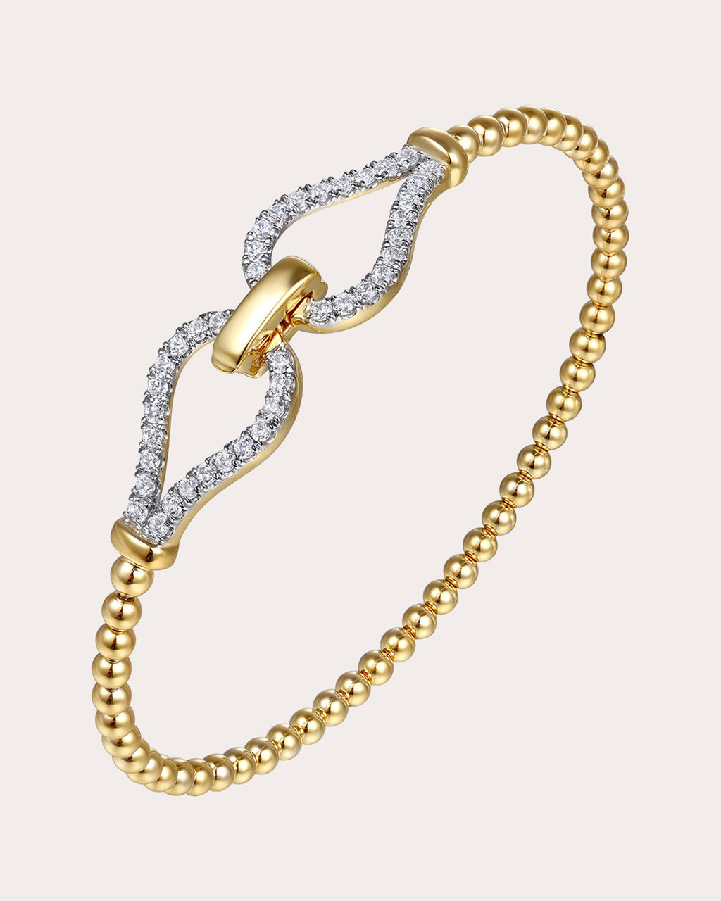 Diamond & 14k Gold Bujukan Stirrup Bangle
